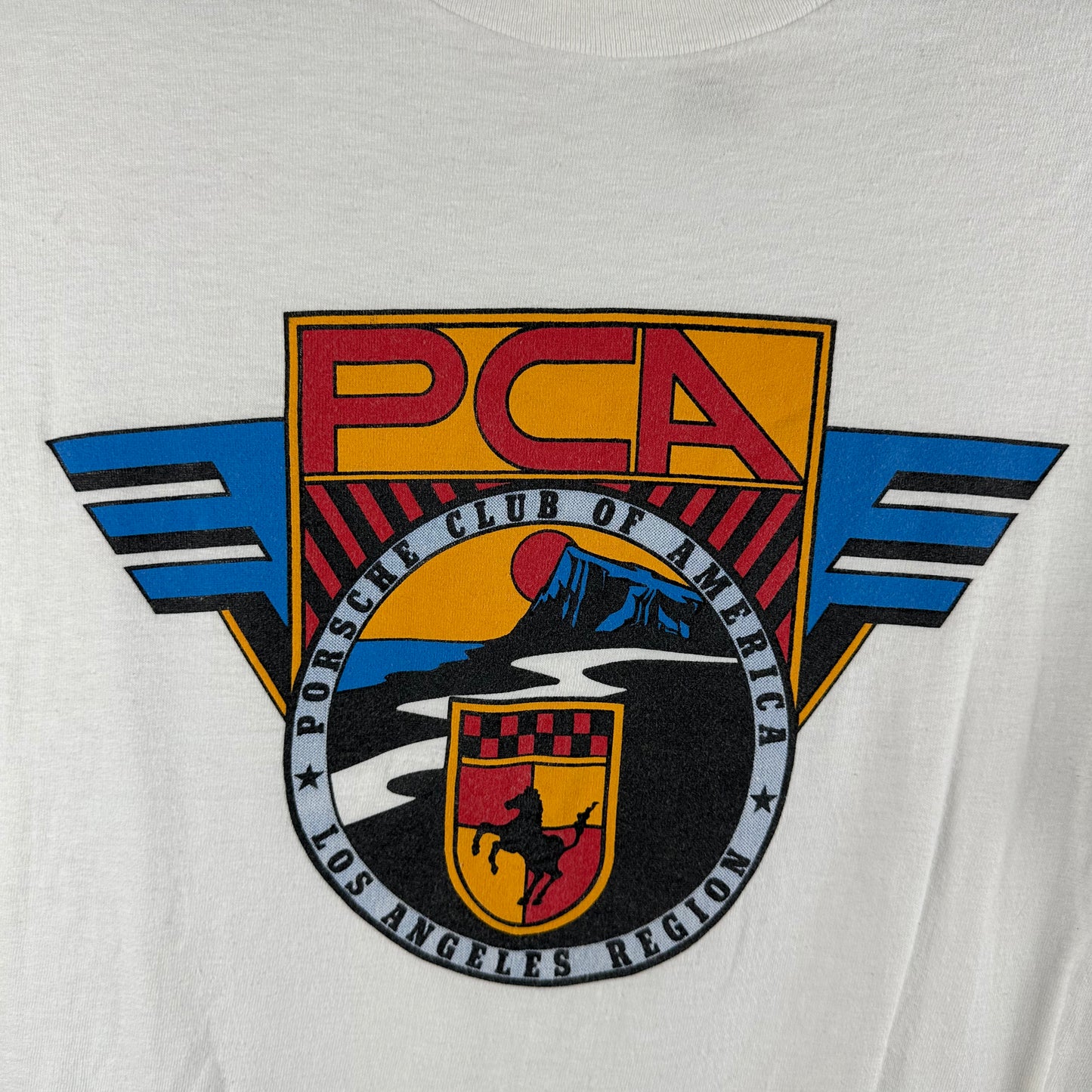 Vintage 90s Porsche Club of America PCA Los Angeles Graphic Single Stitch T-shirt