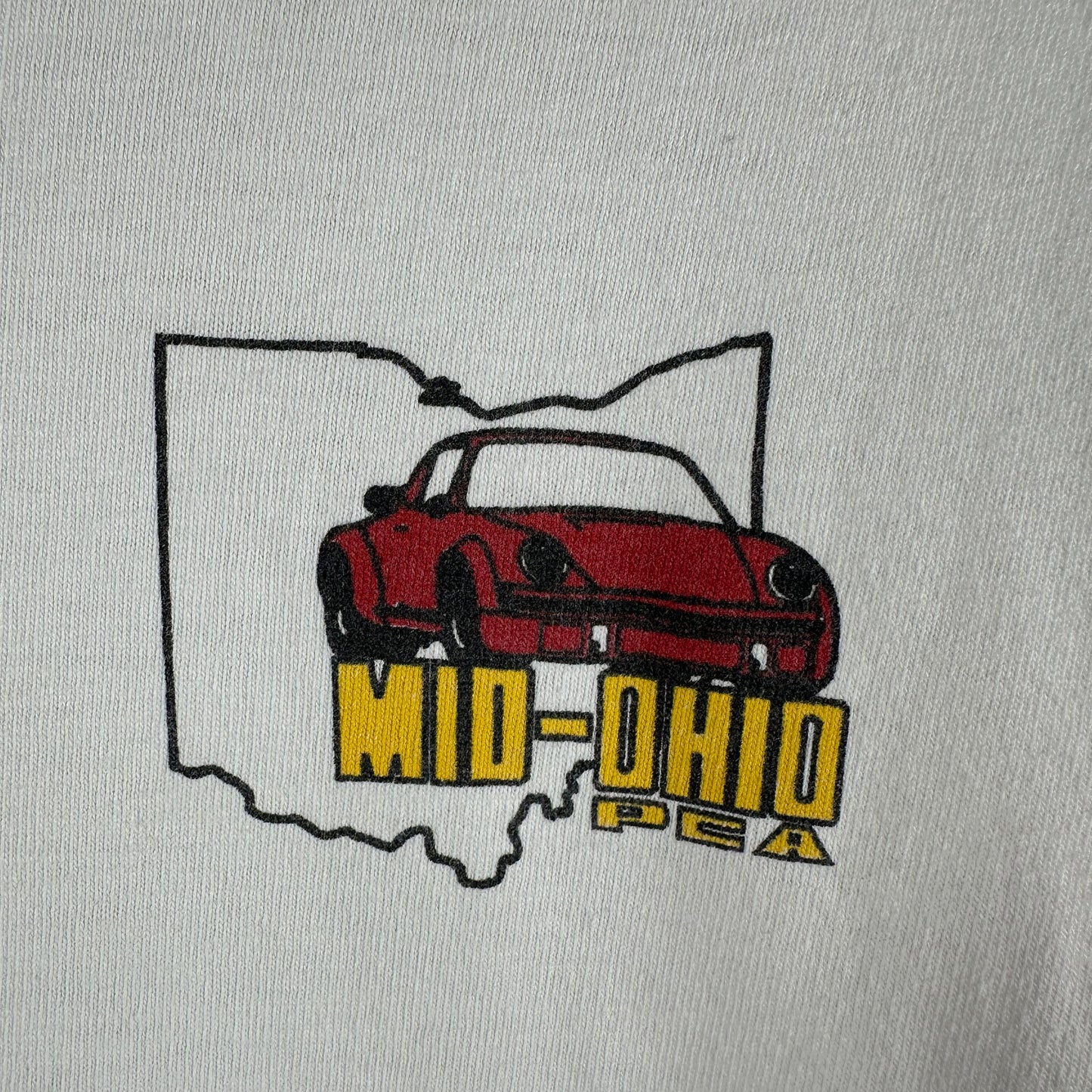 Vintage 90s Porsche Club of America PCA Mid-Ohio Graphic Long Sleeves T-shirt
