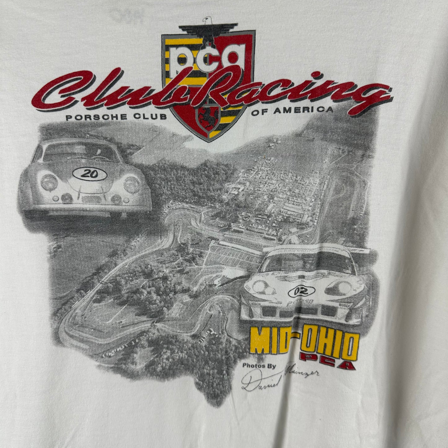 Vintage 90s Porsche Club of America PCA Mid-Ohio Graphic Long Sleeves T-shirt