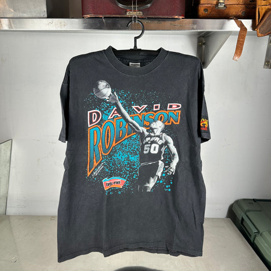 Vintage 1990 David Robinson San Antonio Spurs NBA Starter Single Stitch T-Shirt