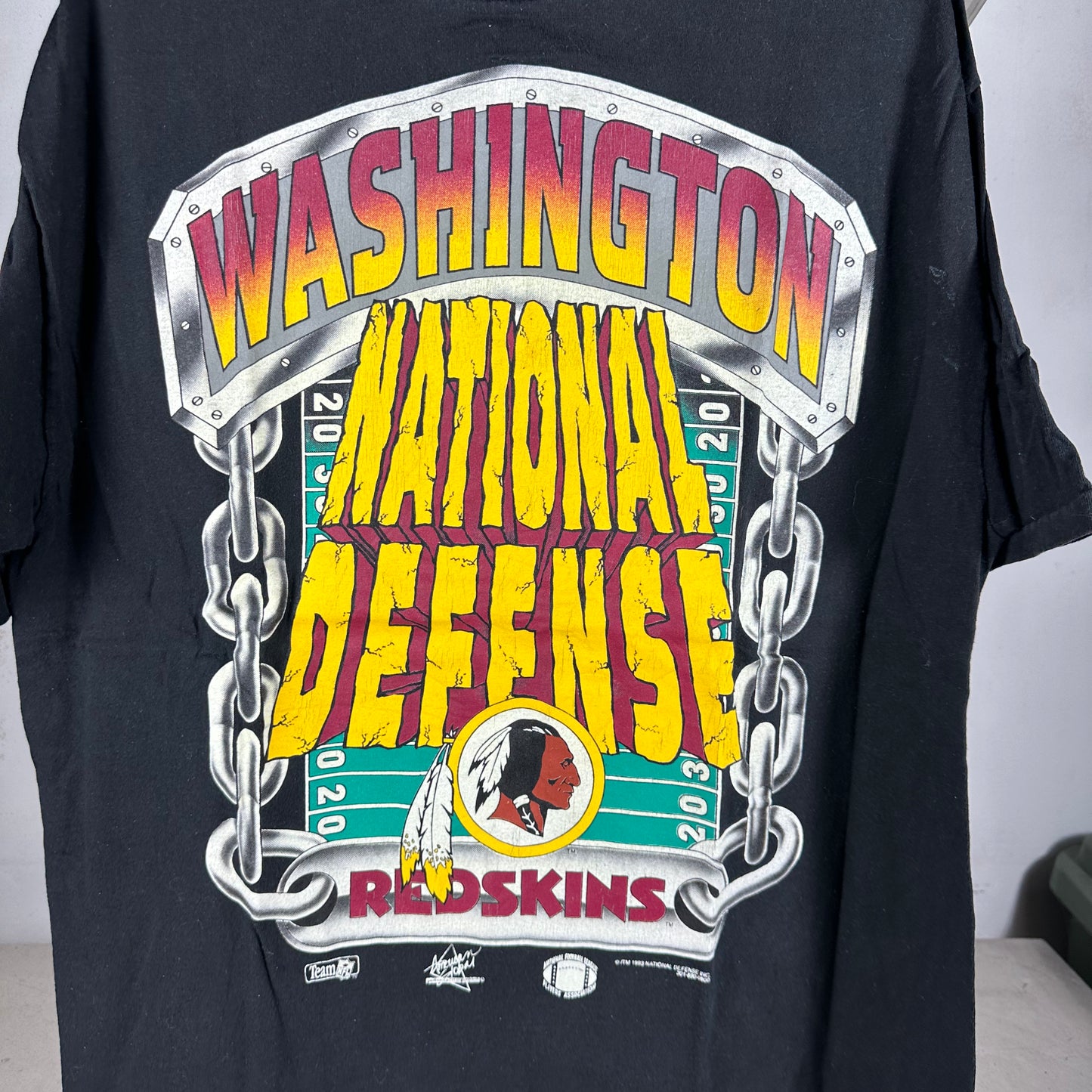 Vintage 1993 Washington Redskins National Defense NFL Single Stitch T-Shirt