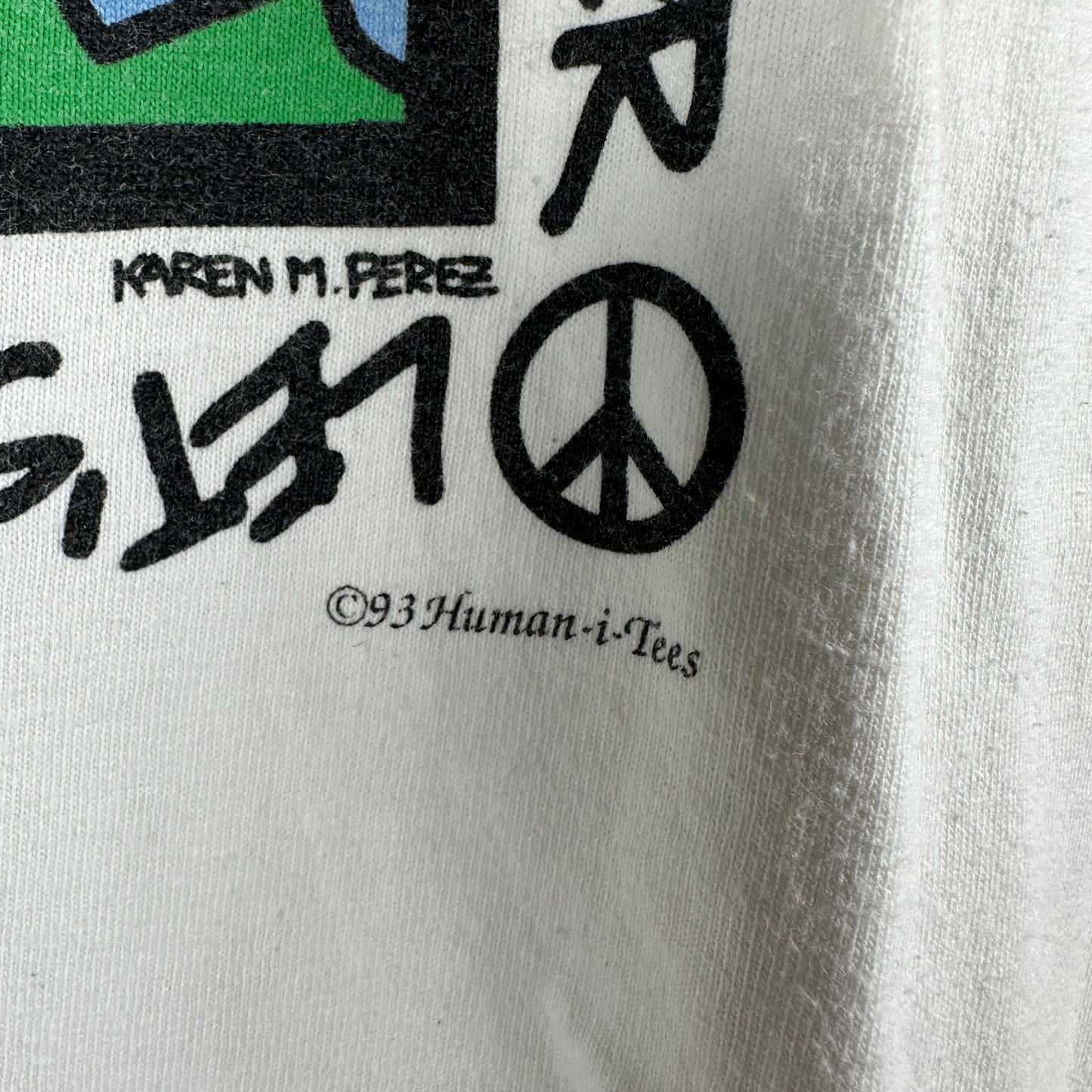 Vintage 1993 Keith Haring Style Let's Peace It Together Single Stitch T-Shirt