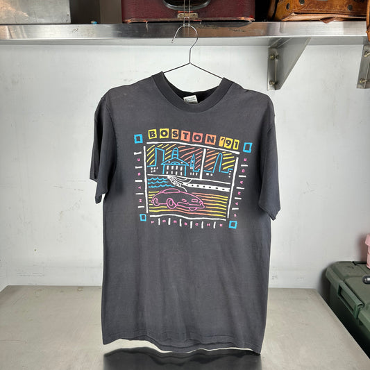 Vintage 1991 Porsche Boston Parade Graphic Single Stitch Faded T-shirt