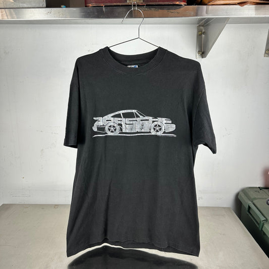 Vintage 1992 Porsche 911 Car Typography Single Stitch T-shirt