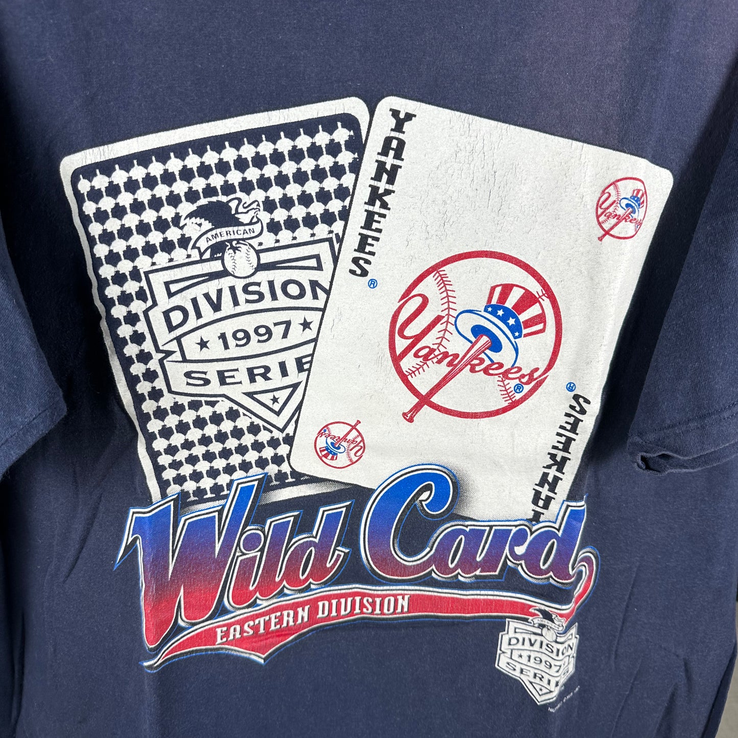 Vintage 1997 New York Yankees Baseball Wild Card MLB Graphic T-Shirt