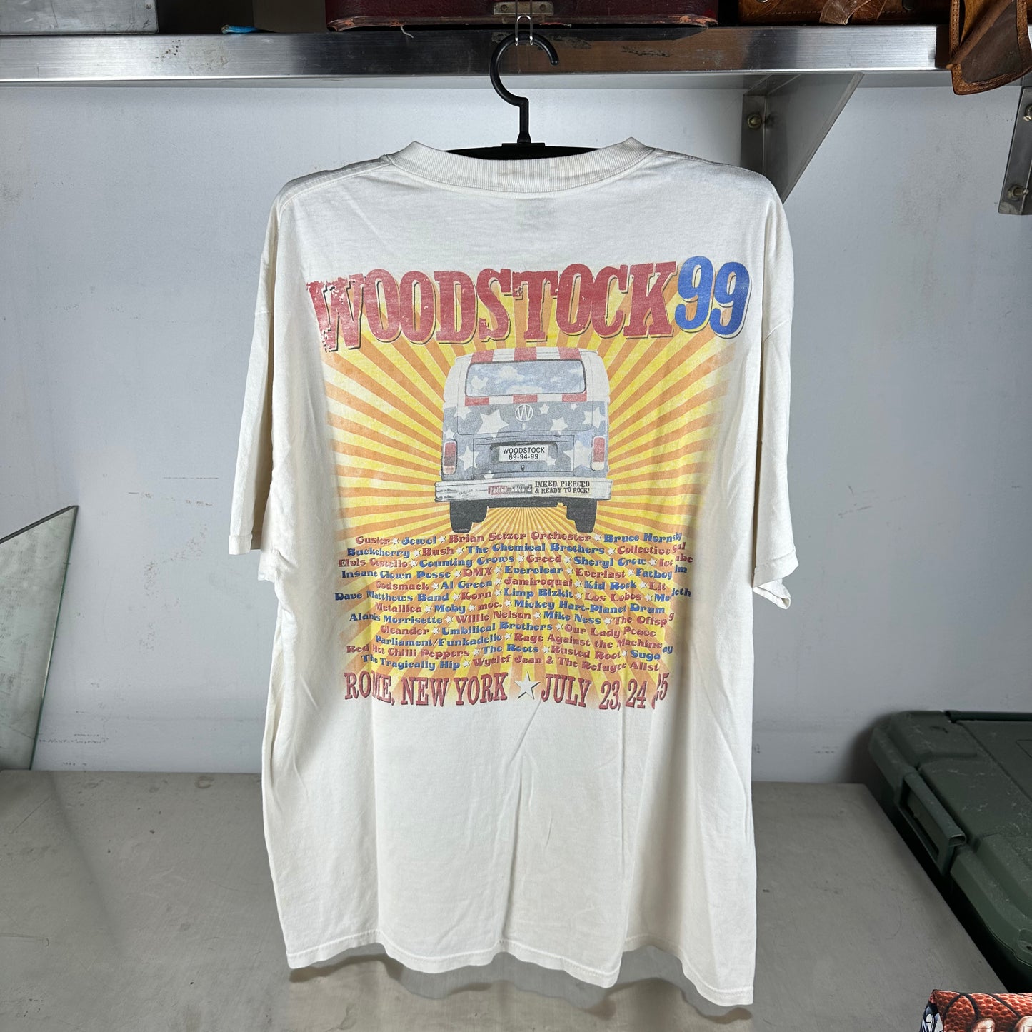 Vintage 1999 Woodstock Music Festival 30th Anniversary Peace &amp; Music Promo T-Shirt
