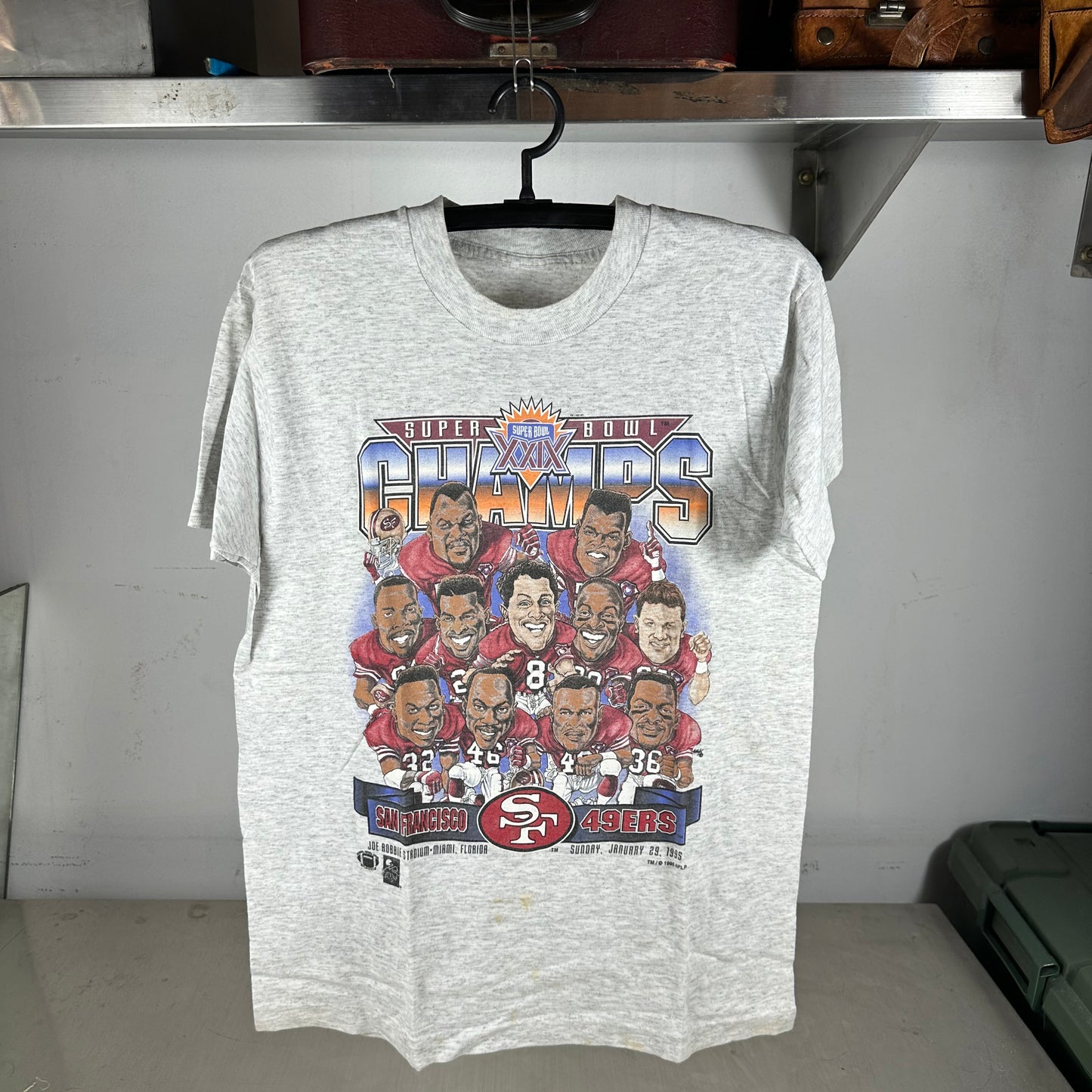 Vintage 1995 San Francisco 49ers NFL Super Bowl Champs Caricature T-Shirt