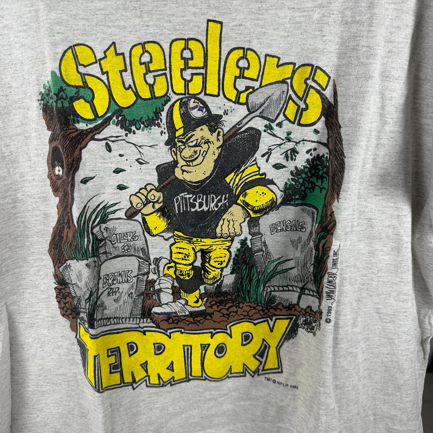 Vintage 1993 Pittsburgh Steelers Territory NFL Graphic T-Shirt