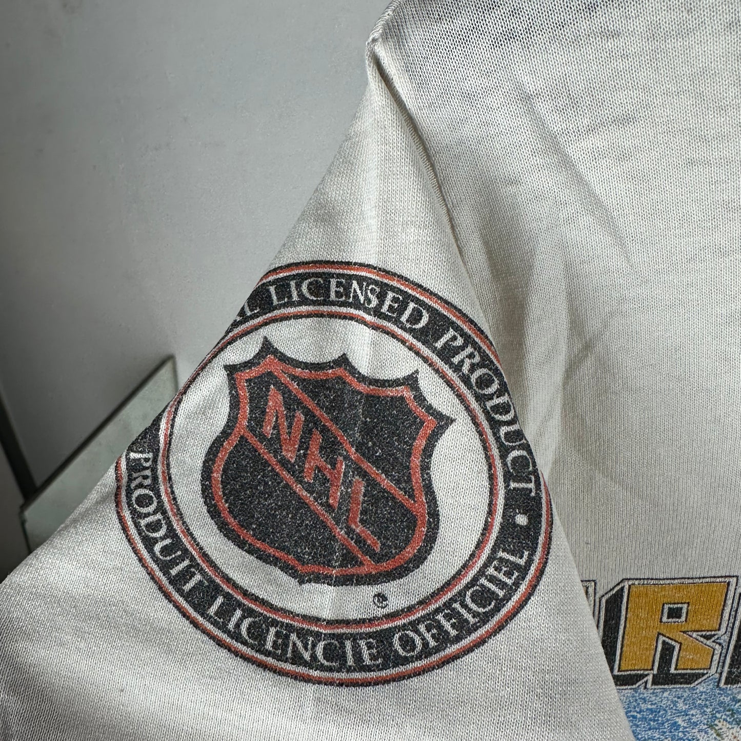 Vintage 1993 Boston Bruins Bulletin Athletic NHL AOP Single Stitch T-Shirt