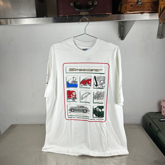 Vintage 1994 Porsche 356 Speedster Artwork Graphic Single Stitch T-shirt