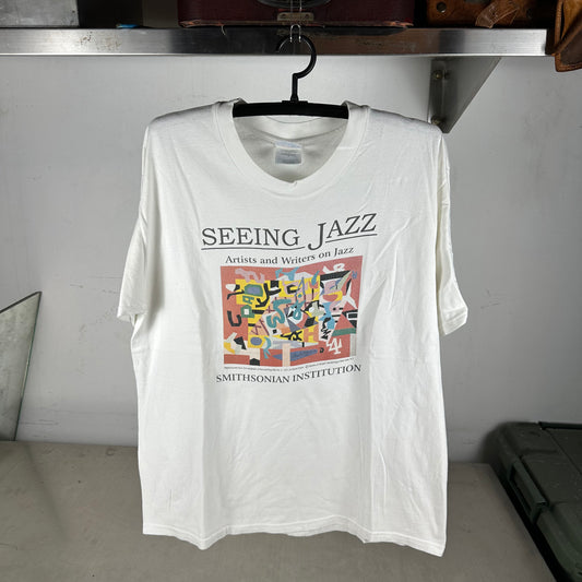 Vintage 90s Stuart Davis Artwork Seein Jazz Smithsonian Institution T-Shirt