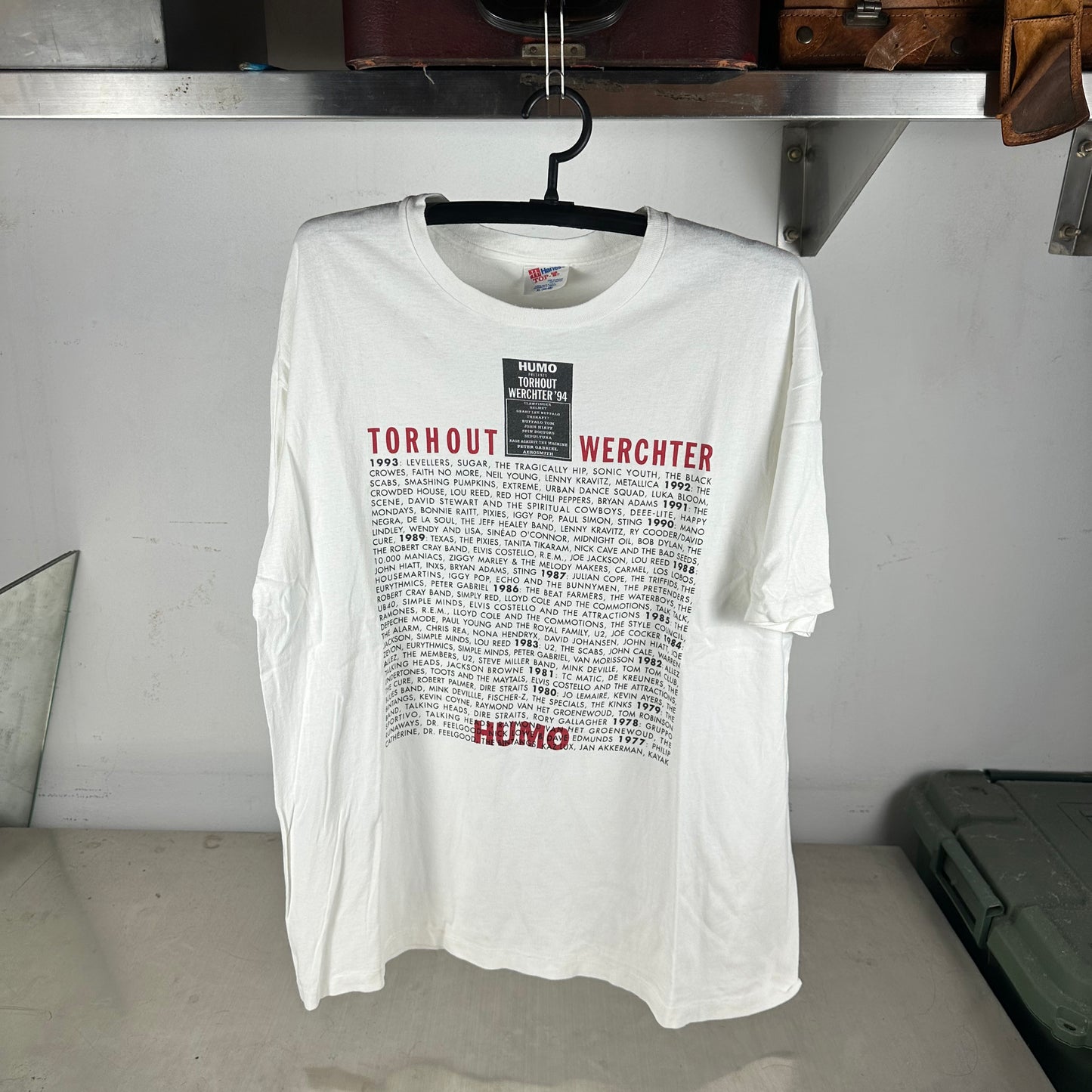Vintage 1994 Helmet Sepultura Aerosmith Torhout Werchter Concert T-Shirt
