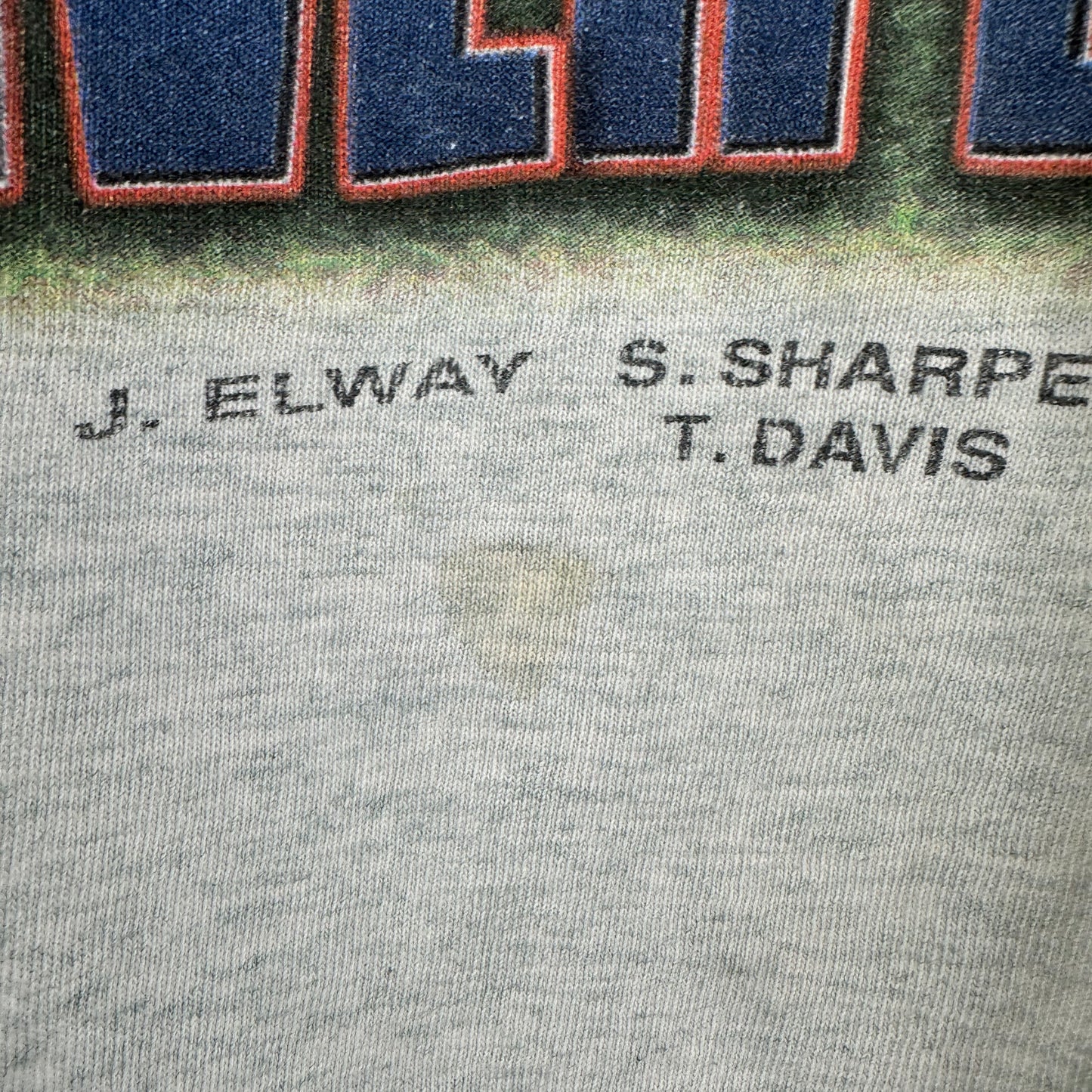 Vintage 1998 Denver Broncos NFL AFC Champions Caricature Single Stitch T-Shirt