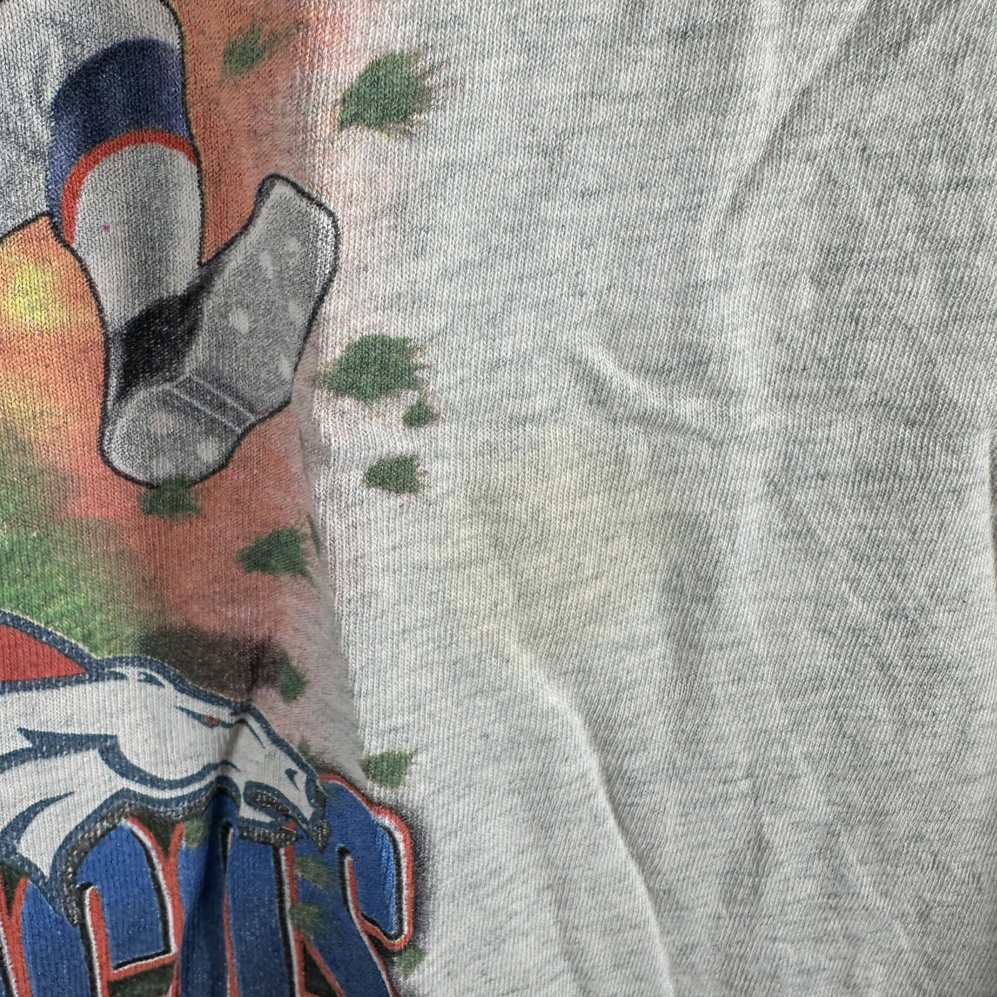 Vintage 1998 Denver Broncos NFL AFC Champions Caricature Single Stitch T-Shirt