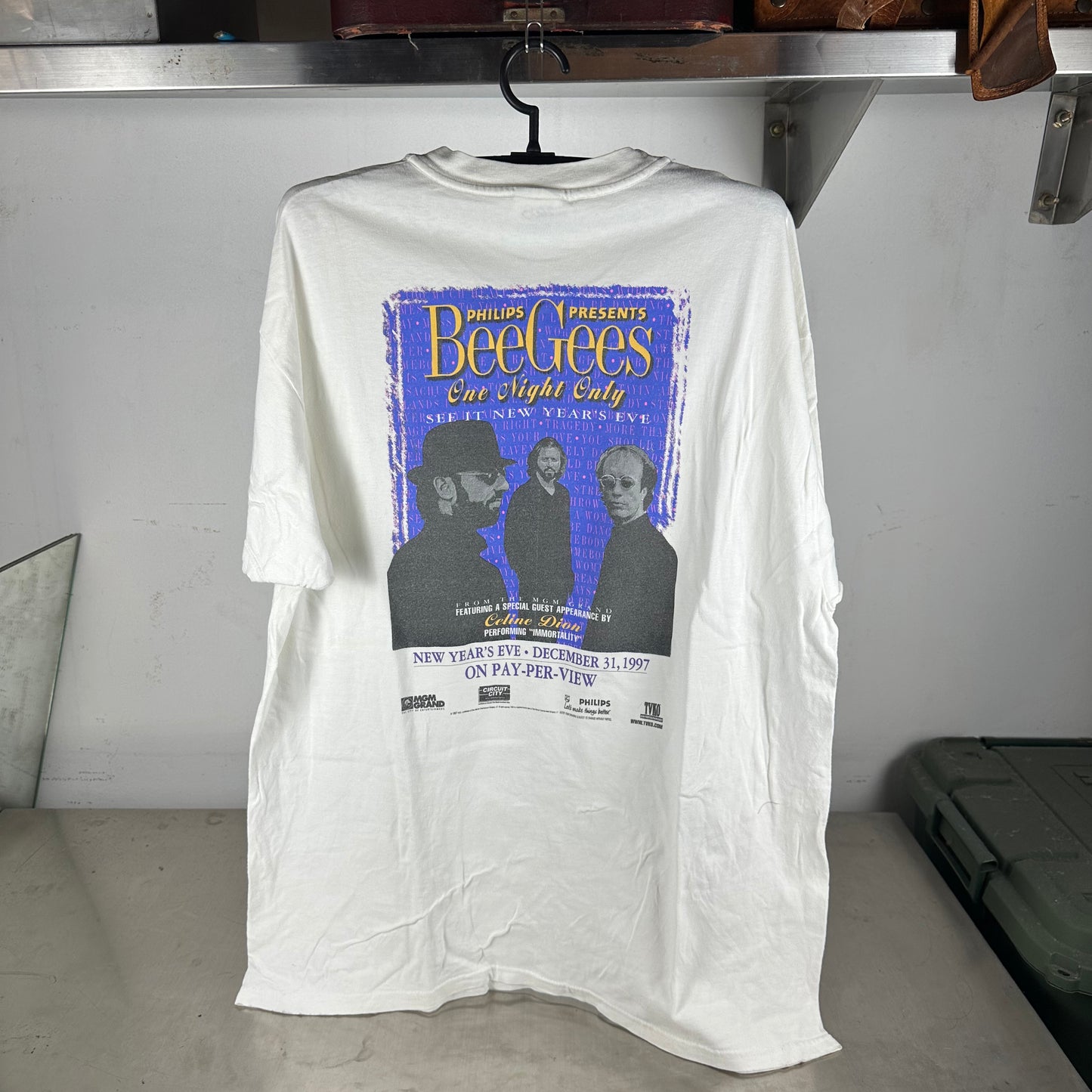 Vintage 1997 Bee Gees One Night Only Celine Dion Concert T-Shirt