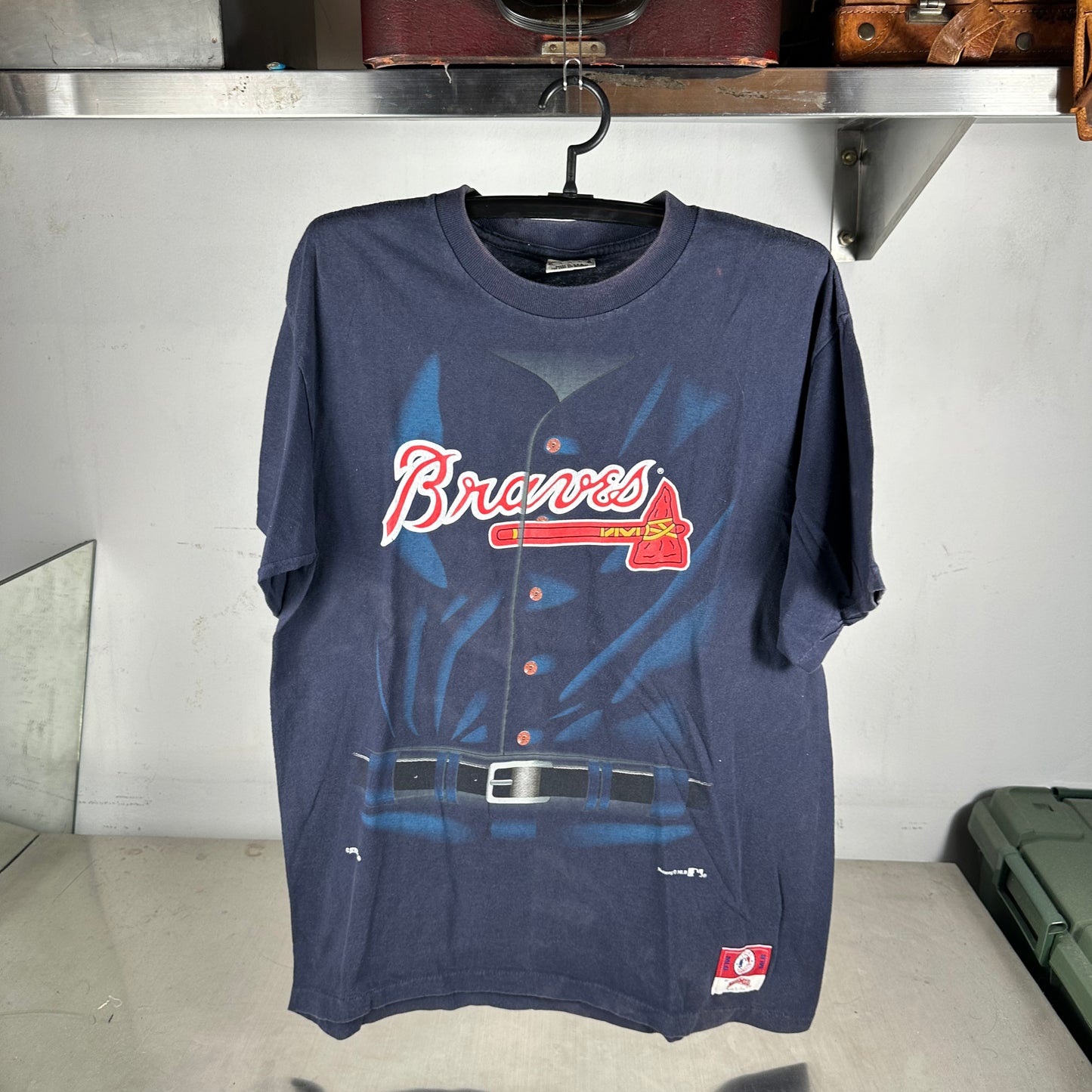 Vintage 90s Atlanta Braves Baseball MLB Nutmeg Graphic Single Stitch T-Shirt