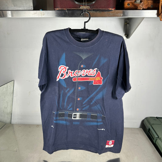 Vintage 90s Atlanta Braves Baseball MLB Nutmeg Graphic Single Stitch T-Shirt