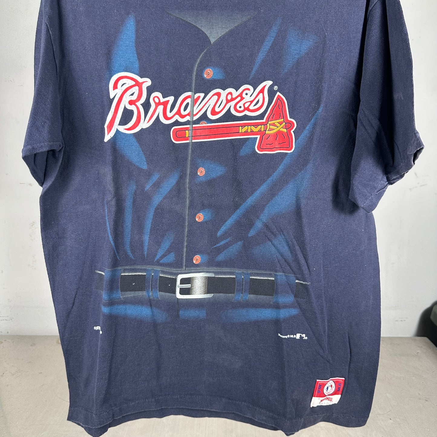 Vintage 90s Atlanta Braves Baseball MLB Nutmeg Graphic Single Stitch T-Shirt