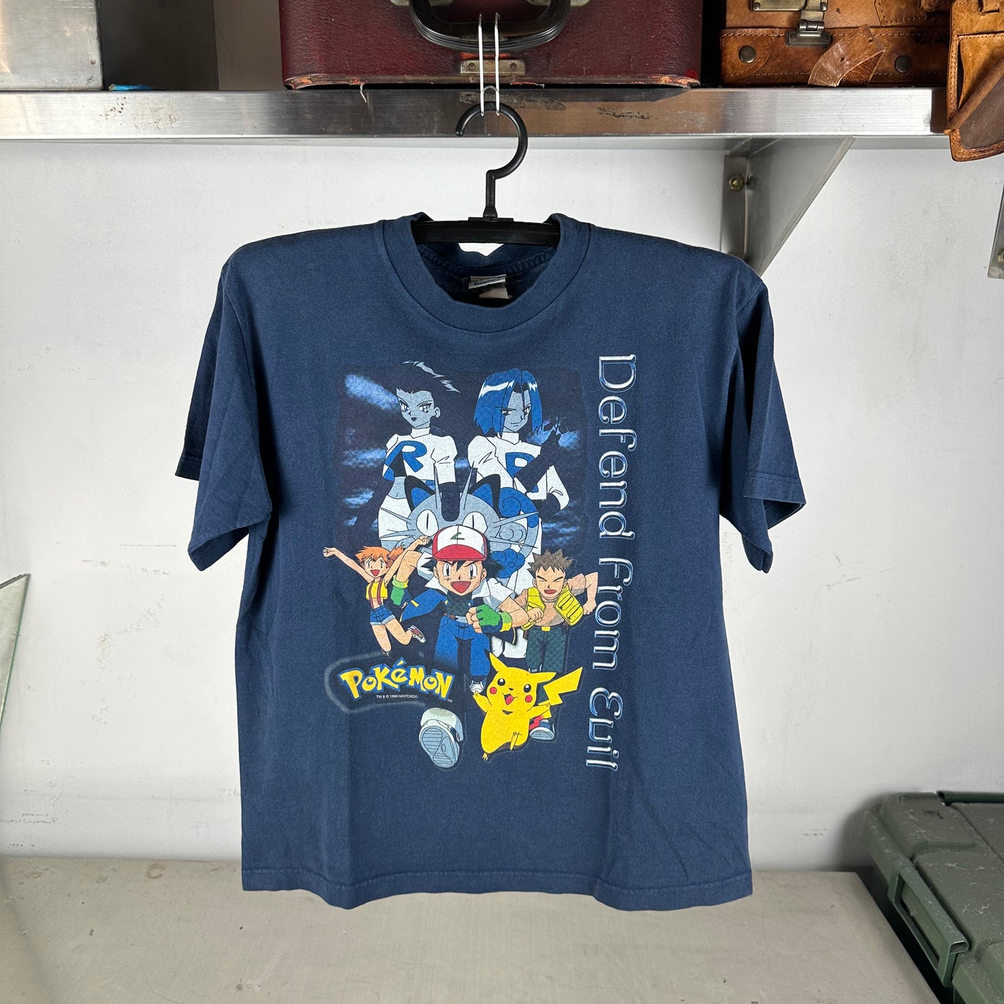 Vintage 1999 Nintendo Pokemon Defend from Evil Promo T-Shirt