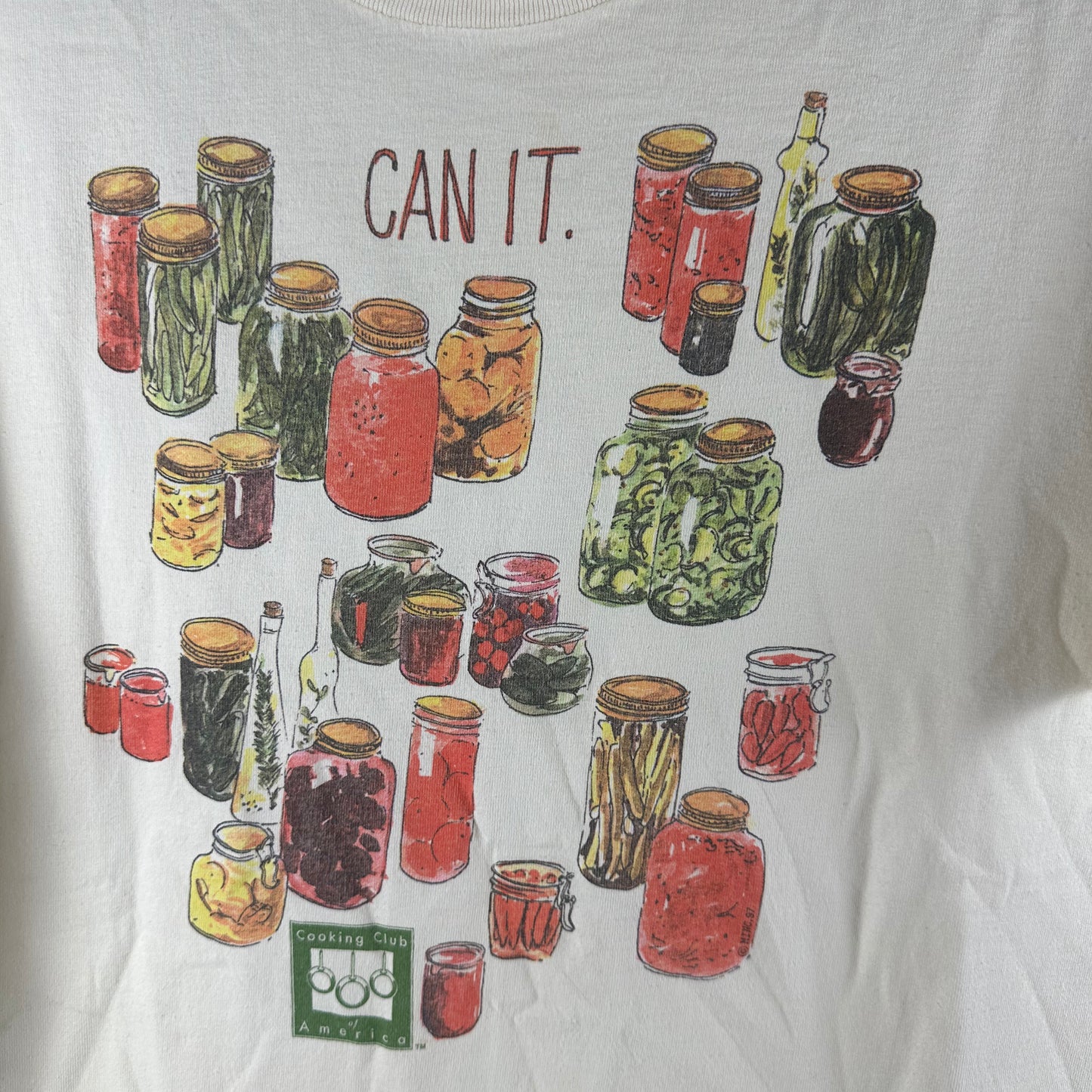 Vintage 90s Can It Cooking Club of America Graphic Single Stitch T-shirt
