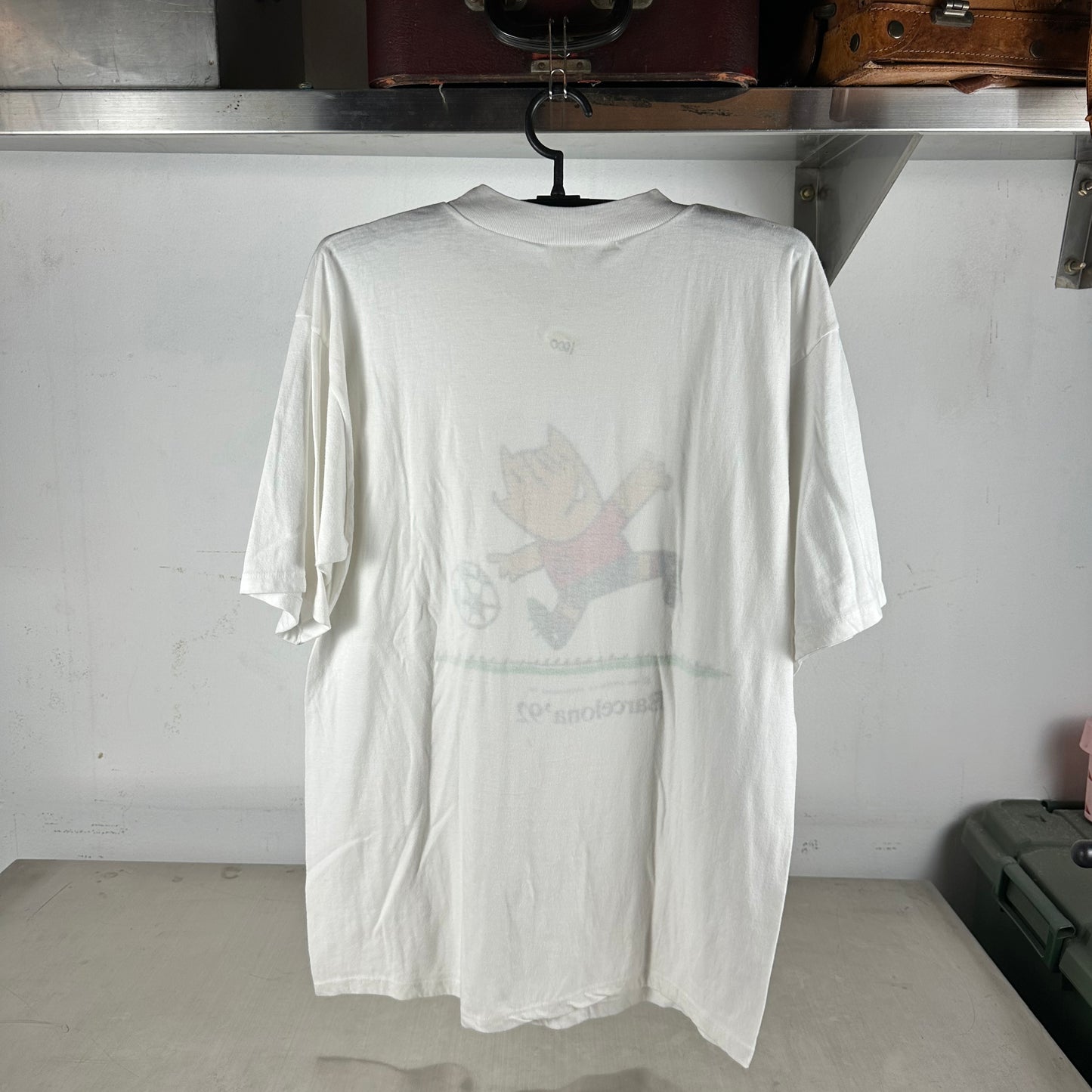 Vintage 1992 Barcelona Olympics Cobi Mascot Soccer Graphic T-shirt