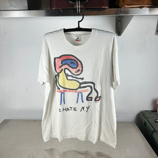 Vintage 90s I Hate New York Artwork Single Stitch T-shirt
