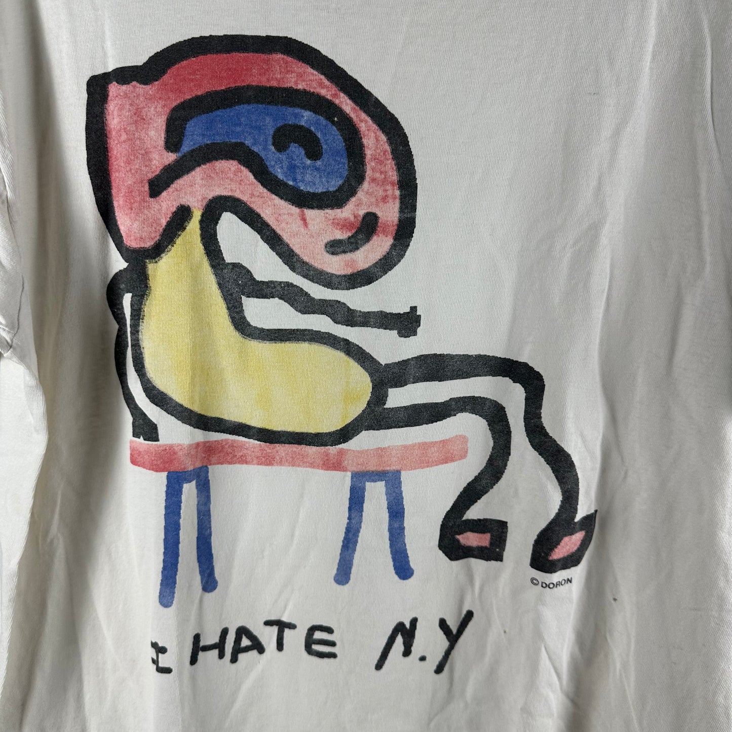 Vintage 90s I Hate New York Artwork Single Stitch T-shirt