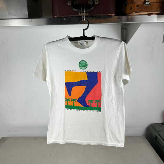 Vintage 1990 LA Marathon Mercedes Benz Running Single Stitch T-shirt