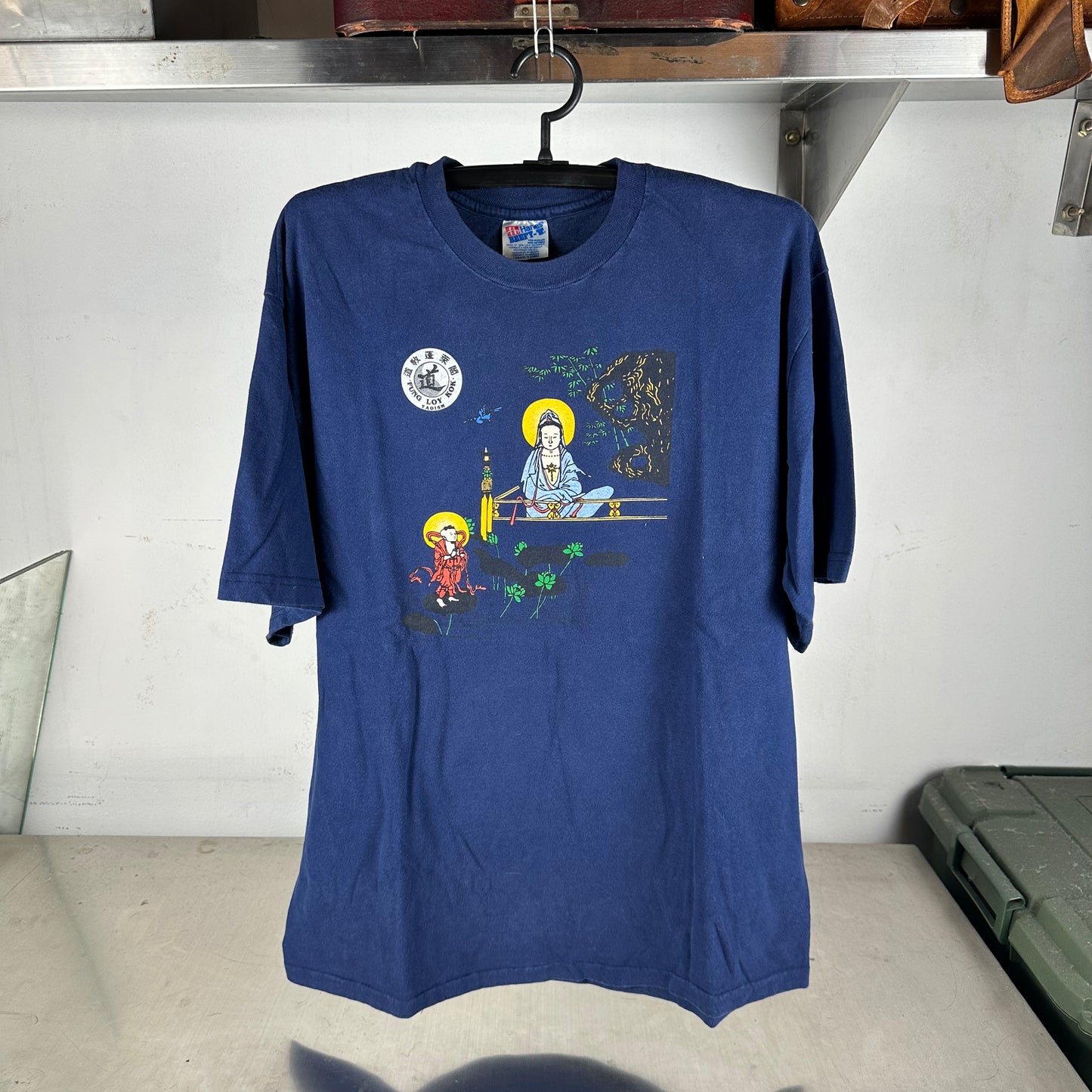 Vintage 90s Taoism Fung Loy Kok Monk Religious Graphic Single Stitch T-Shirt