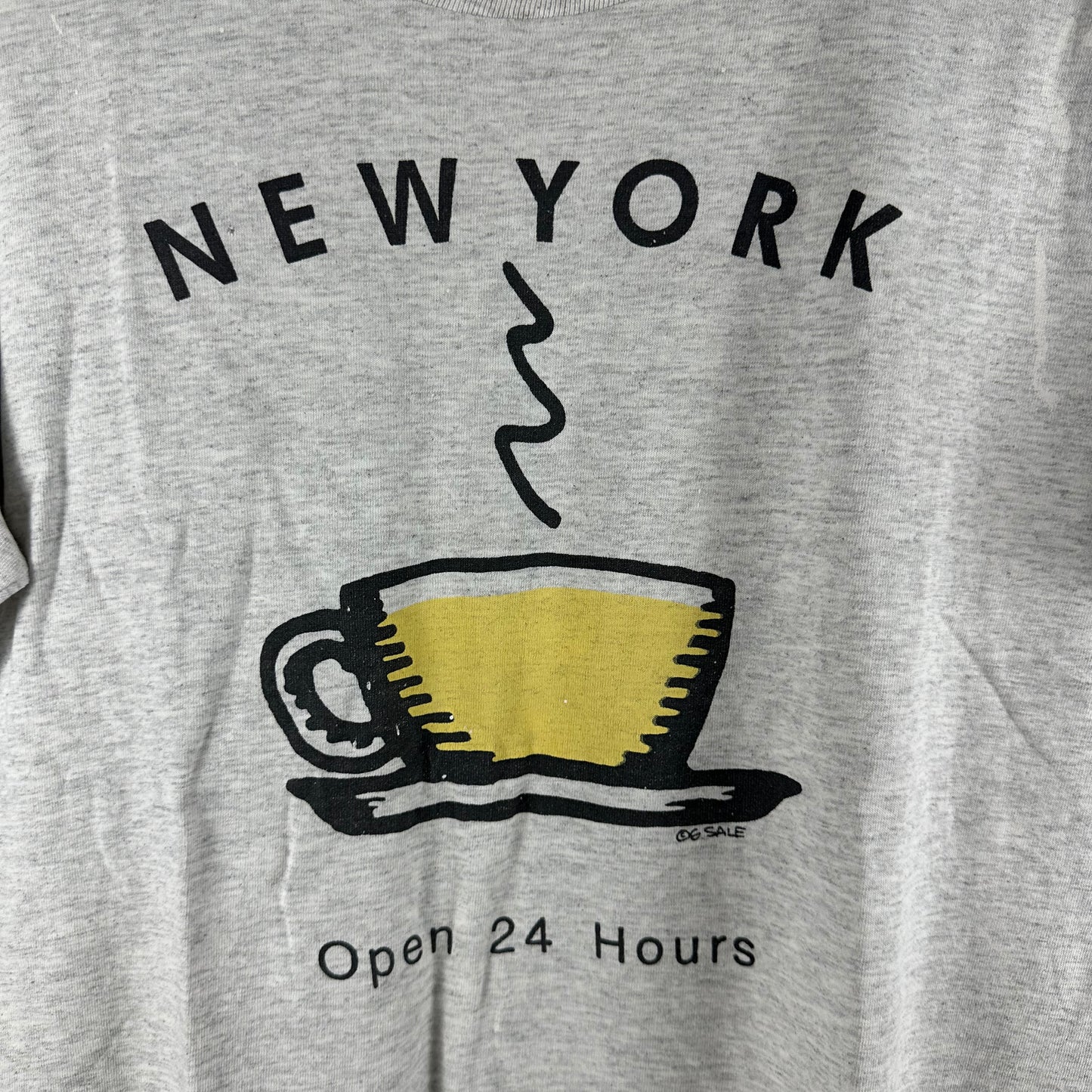 Vintage 90s New York Open 24 Hours Coffee Graphic Single Stitch T-shirt