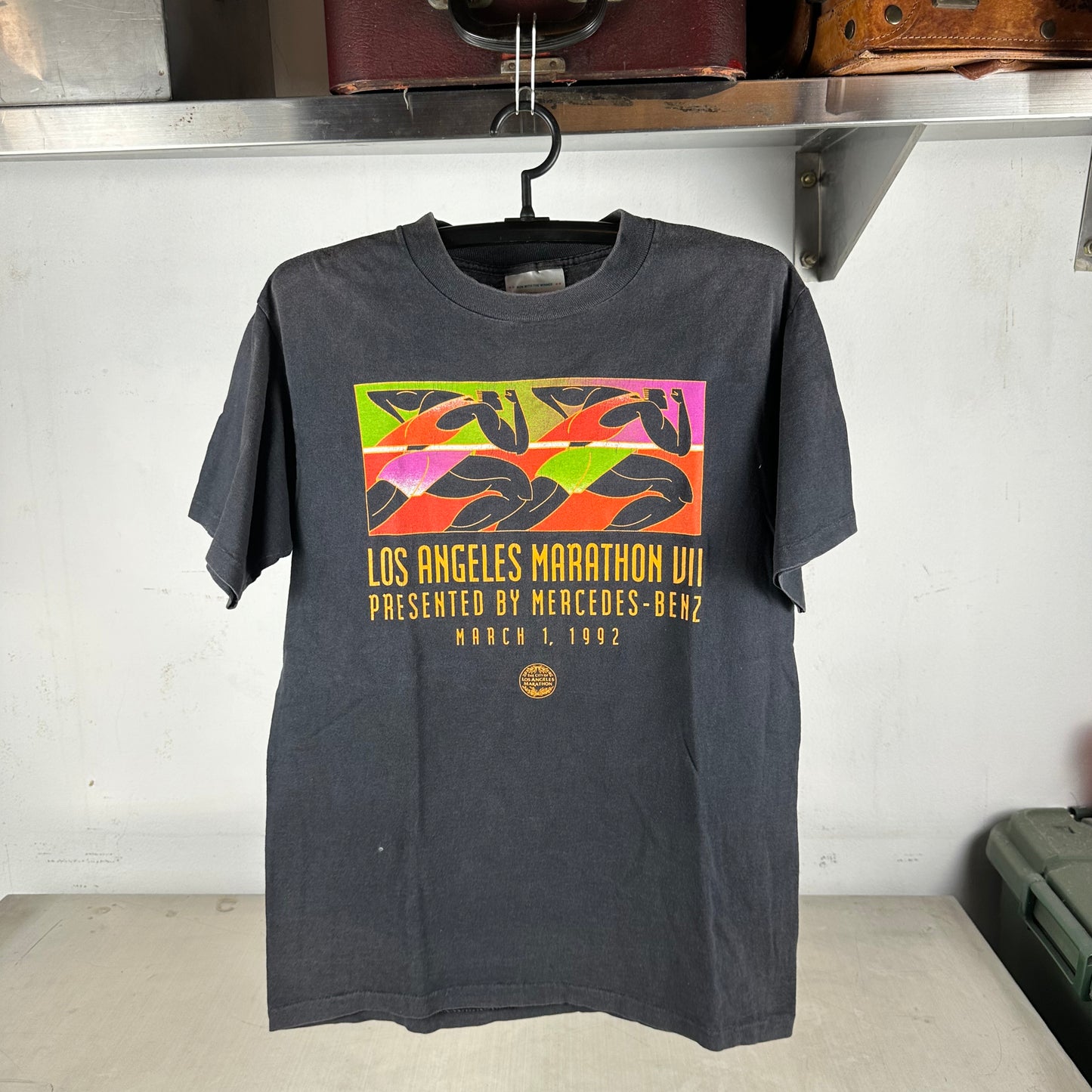 Vintage 1992 LA Marathon Mercedes Benz Running Single Stitch T-shirt