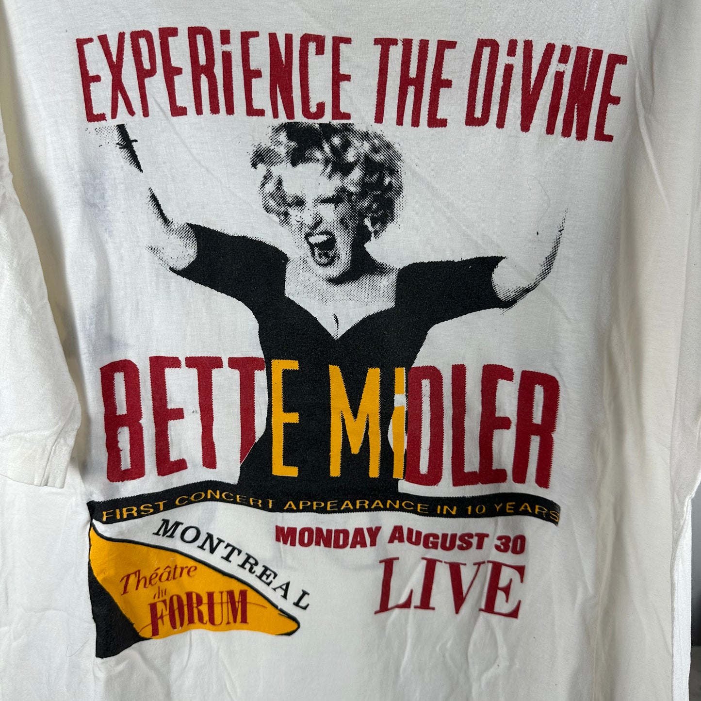 Vintage 1993 Bette Midler Live Concert Canadian Tour Single Stitch T-shirt