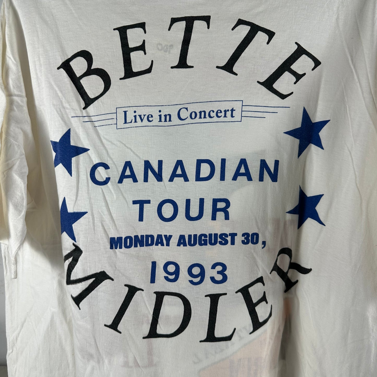 Vintage 1993 Bette Midler Live Concert Canadian Tour Single Stitch T-shirt