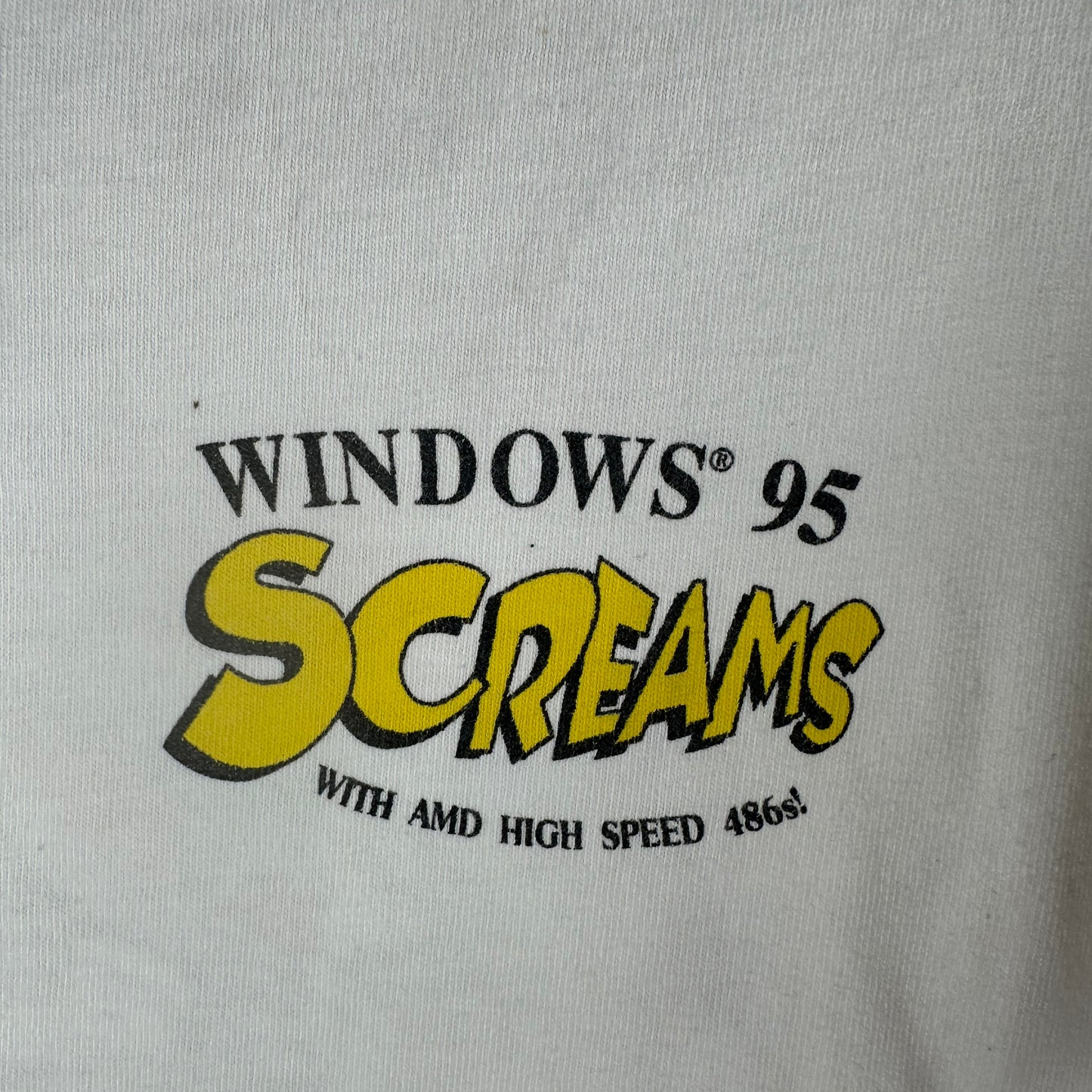 Vintage 1995 Microsoft Windows 95 Screams Artwork Promo Single Stitch T-shirt
