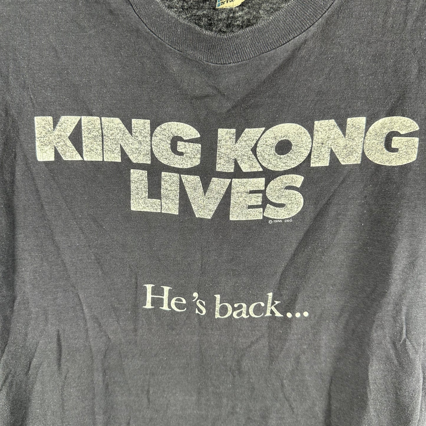 Vintage 1986 King Kong Lives and He is Not Happy Single Stitch T-shirt