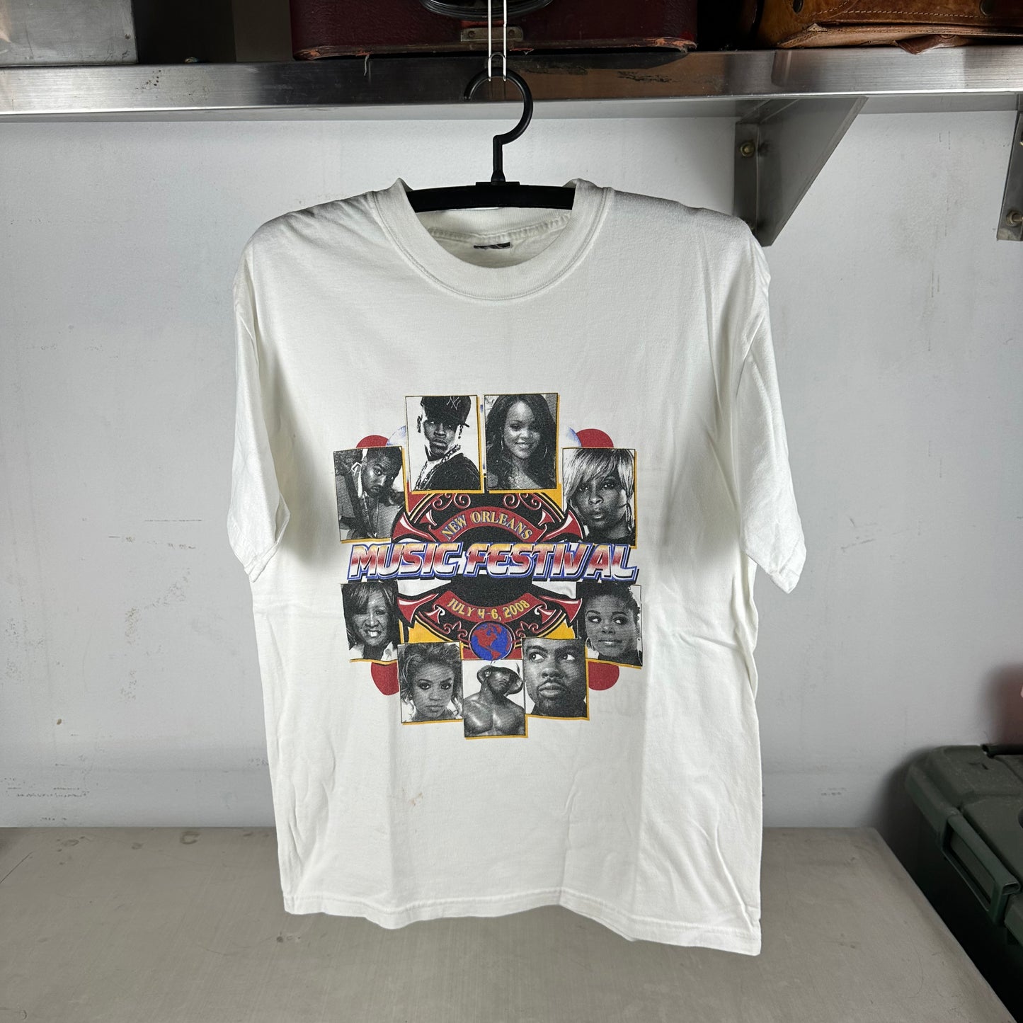 2008 New Orleans Music Festival Rihanna Mary J Blige Kanye West T-shirt