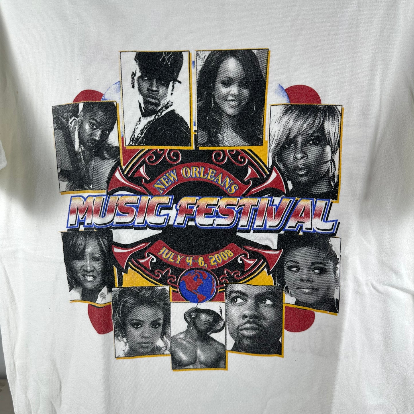 2008 New Orleans Music Festival Rihanna Mary J Blige Kanye West T-shirt