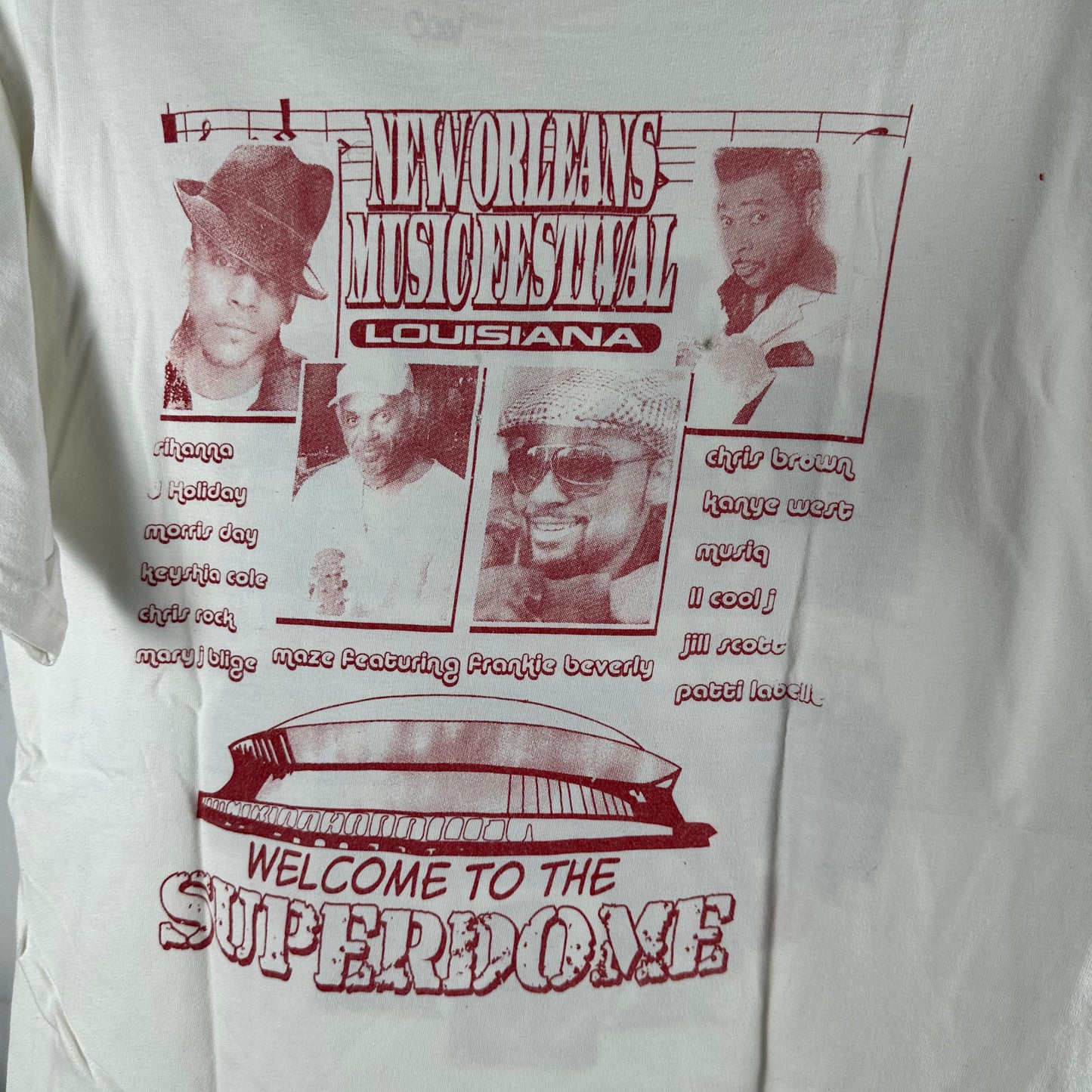 2008 New Orleans Music Festival Rihanna Mary J Blige Kanye West T-shirt