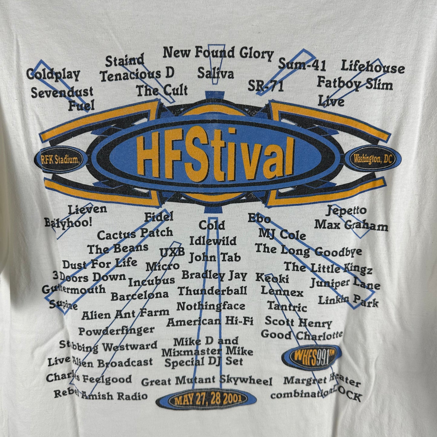 Vintage 2001 HFStival Concert Coldplay Fuel New Found Glory T-Shirt
