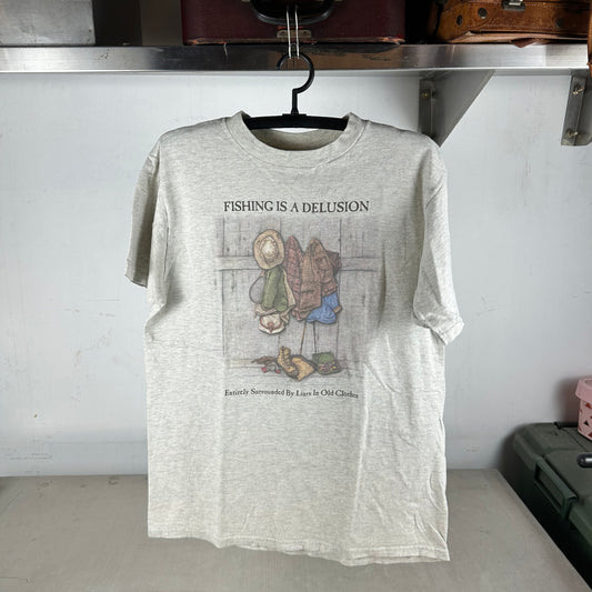 Vintage 90s Peggy Murray Fishing is a Delusion Fishing Graphic T-shirt