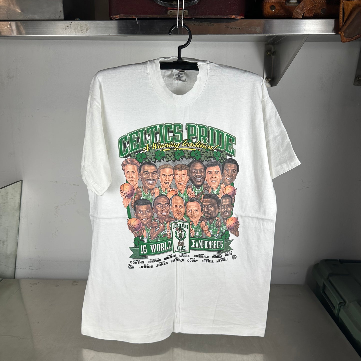 Vintage 90s Boston Celtics A Winning Tradition! NBA Caricature Single Stitch T-Shirt