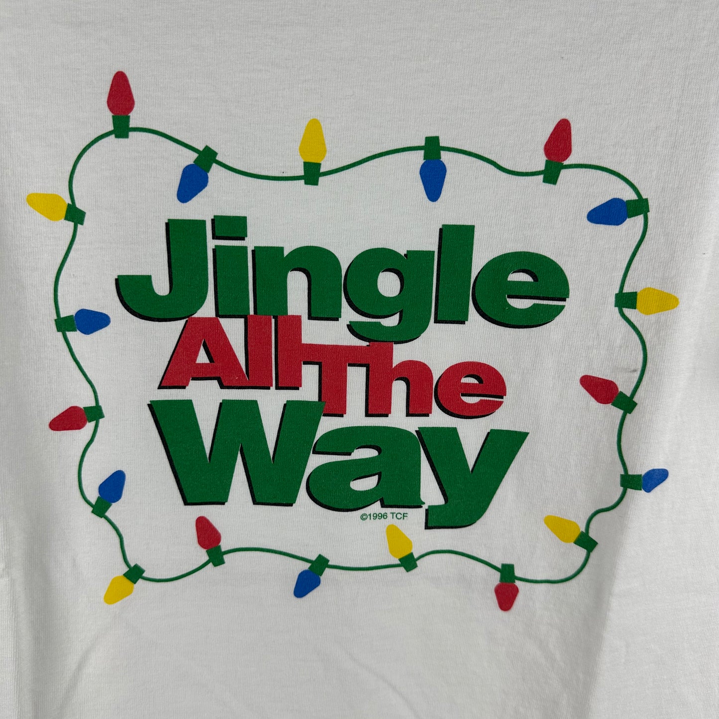 Vintage 1996 Jingle All The Way Arnold Schwarzenegger Movie Promo T-Shirt