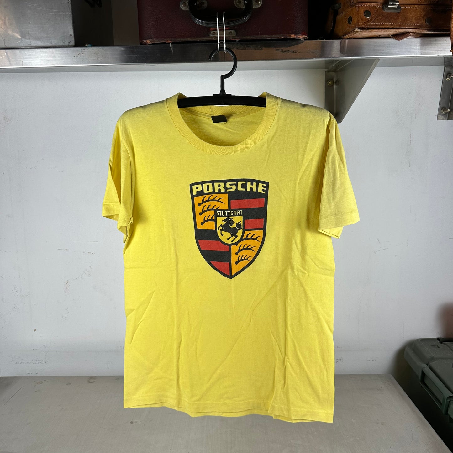 Vintage 90s Porsche Stuttgart Logo Car Graphic Single Stitch T-shirt