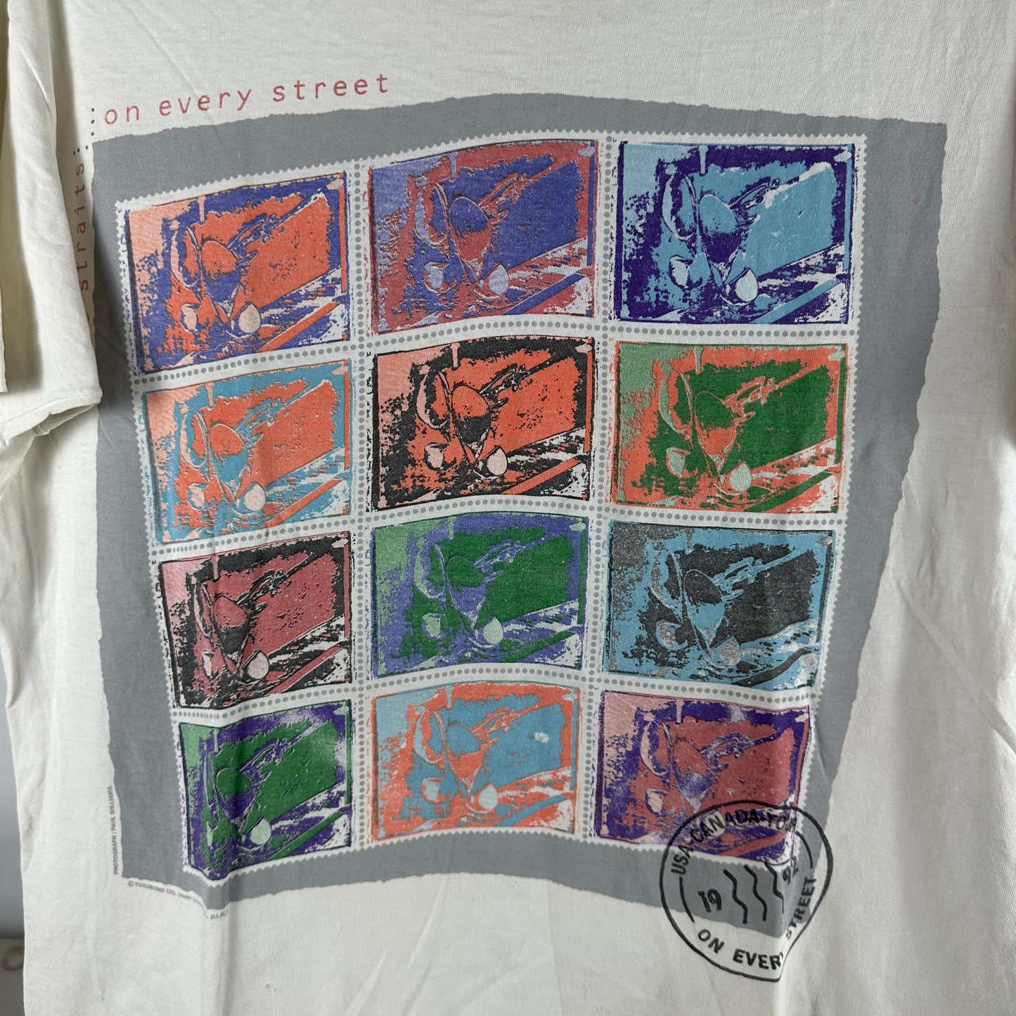 Vintage 1992 Dire Straits On Every Street European Tour Band Single Stitch T-shirt