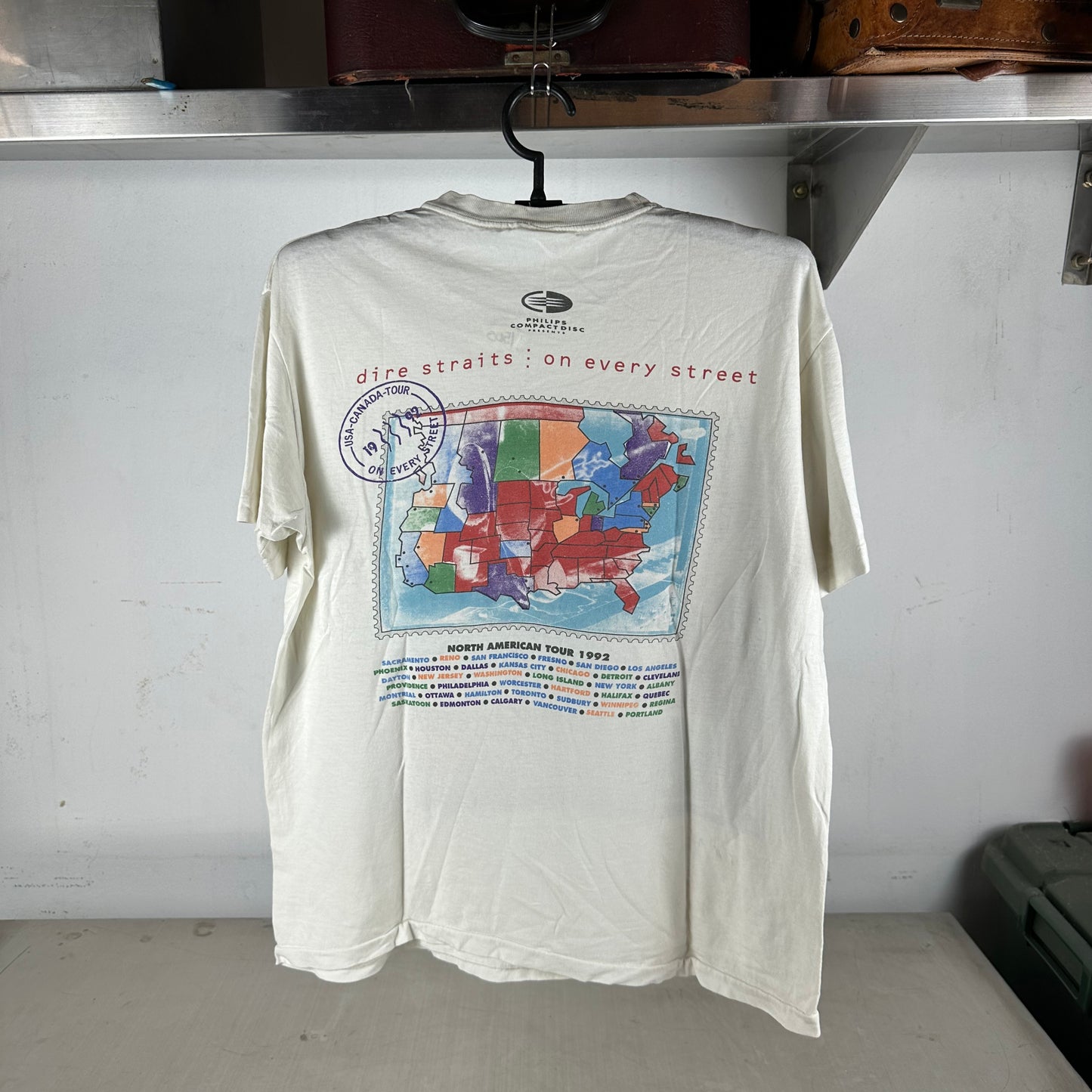 Vintage 1992 Dire Straits On Every Street European Tour Band Single Stitch T-shirt