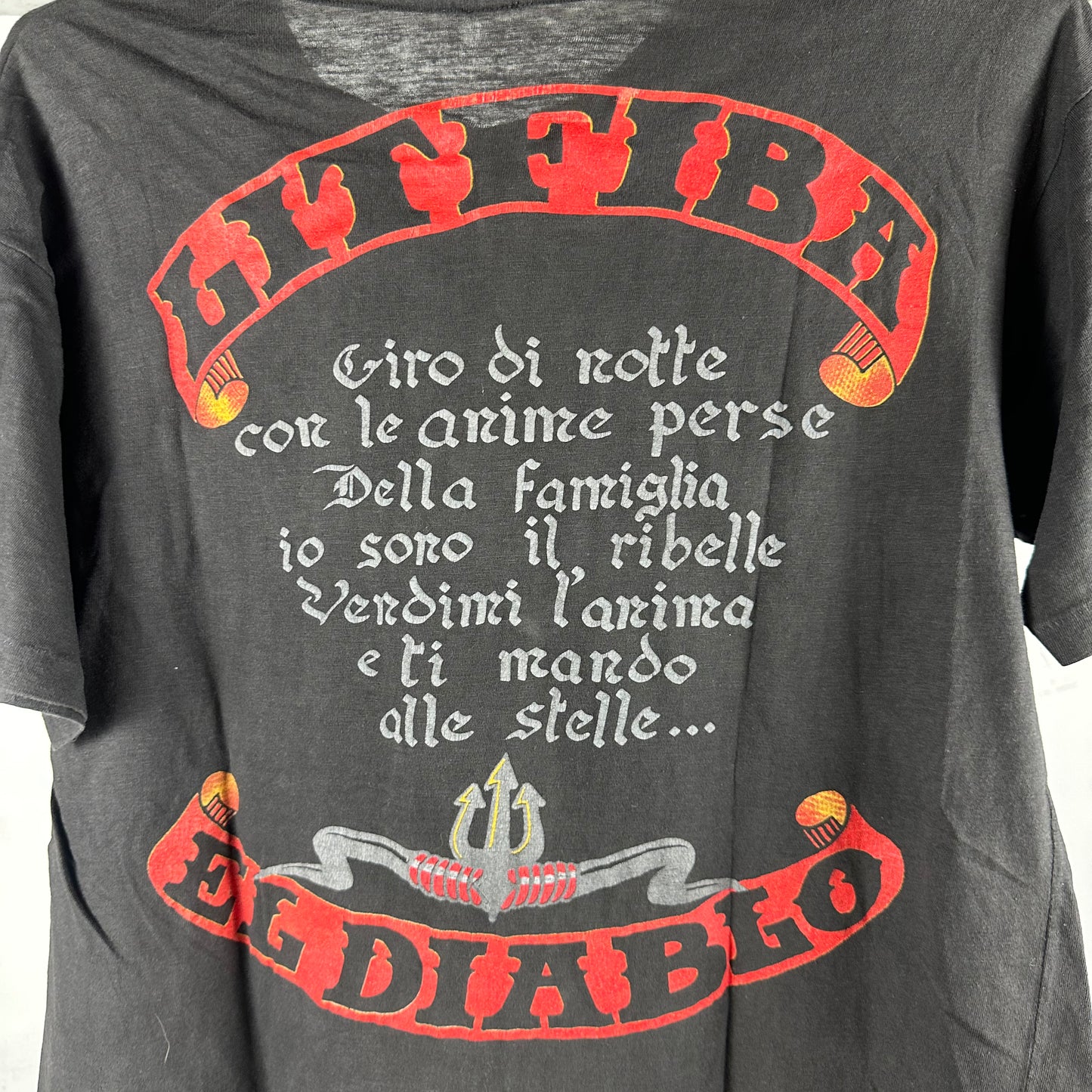 Vintage 90s Litfiba Pirata El Diablo Italian Rock Band Single Stitch T-shirt