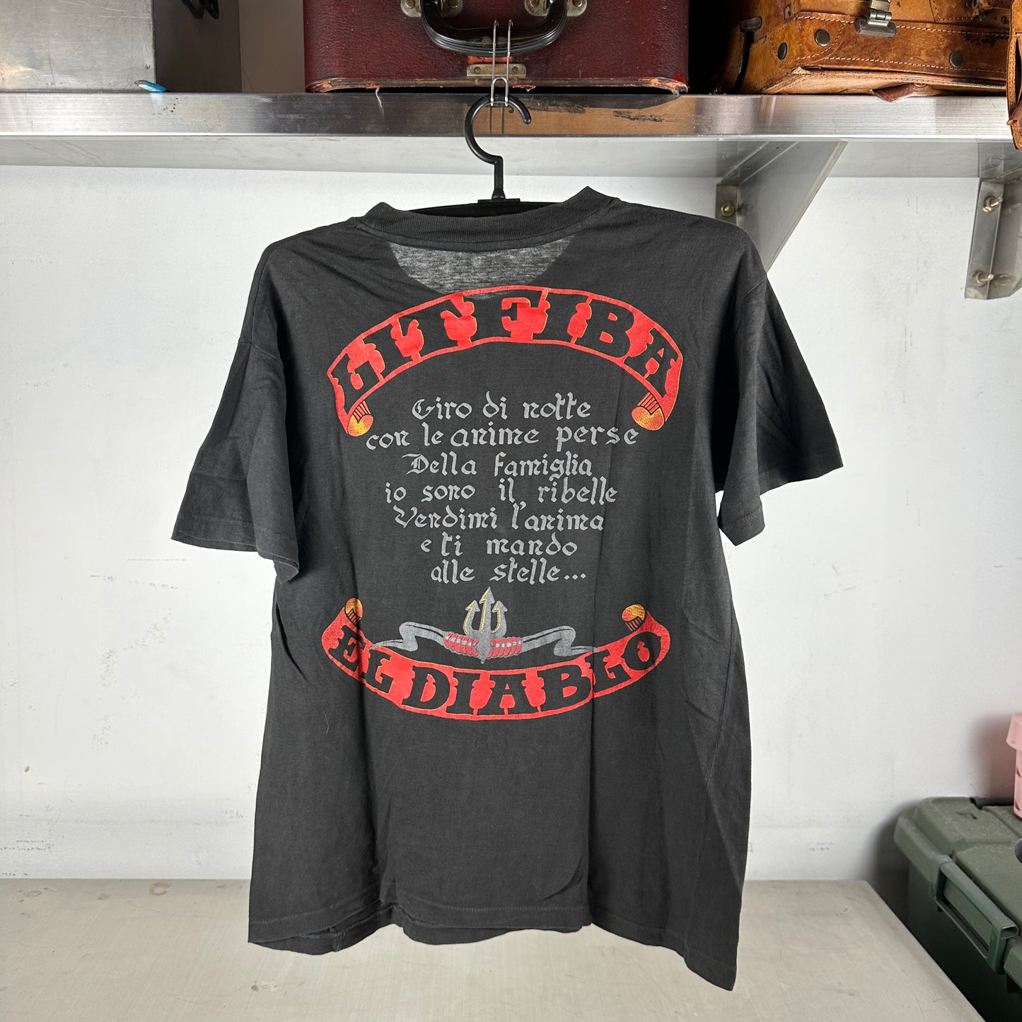 Vintage 90s Litfiba Pirata El Diablo Italian Rock Band Single Stitch T-shirt