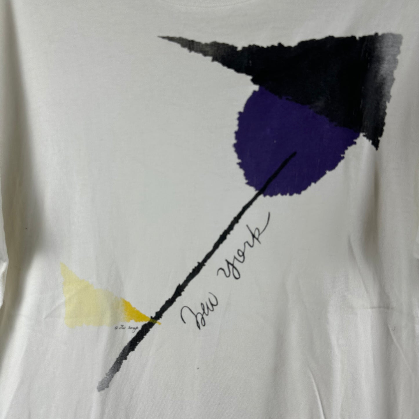 Vintage 90s New York Abstract Artwork Graphic Single Stitch T-shirt