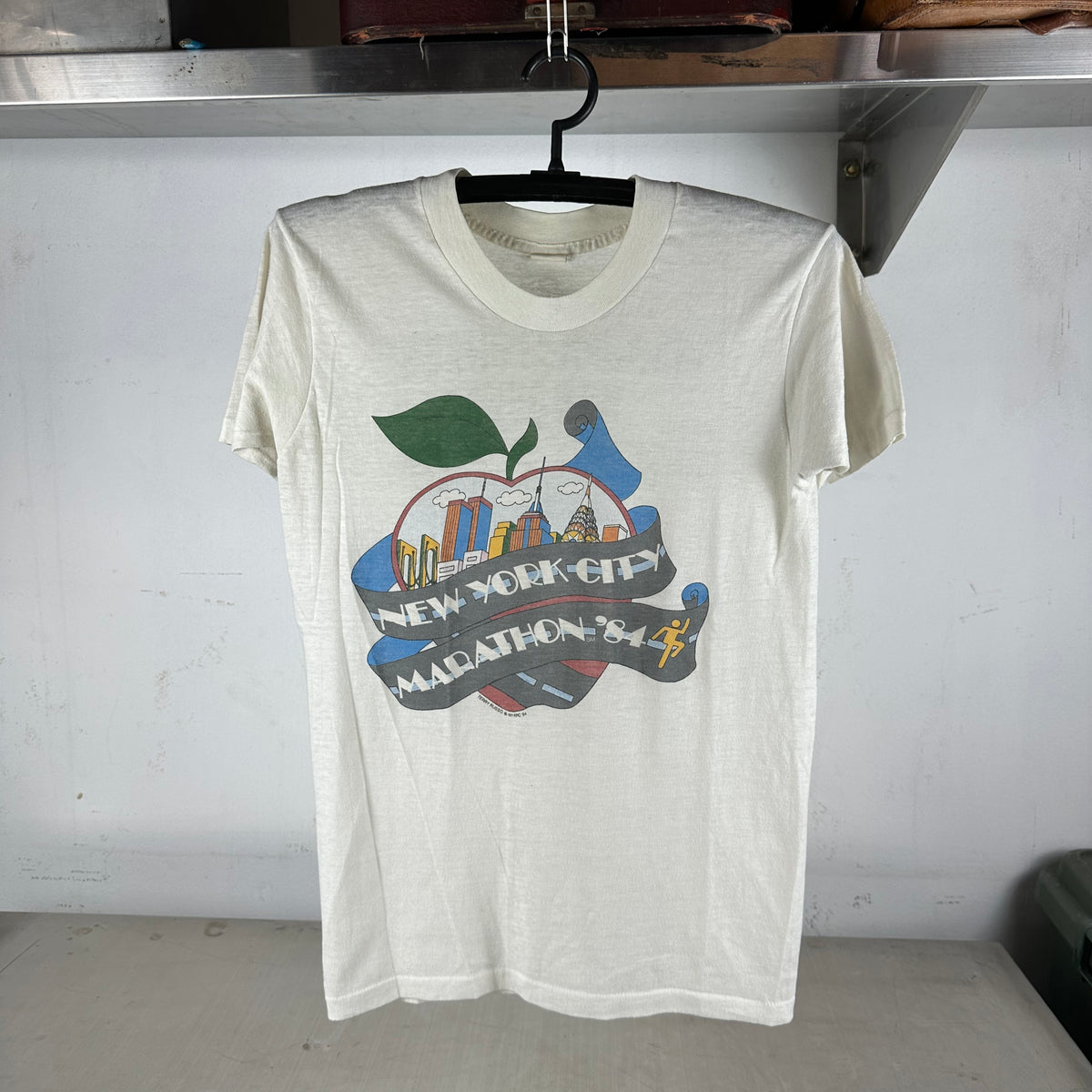 Vintage 1984 NYRRC New York City Marathon Running Graphic Single Stitch T-shirt