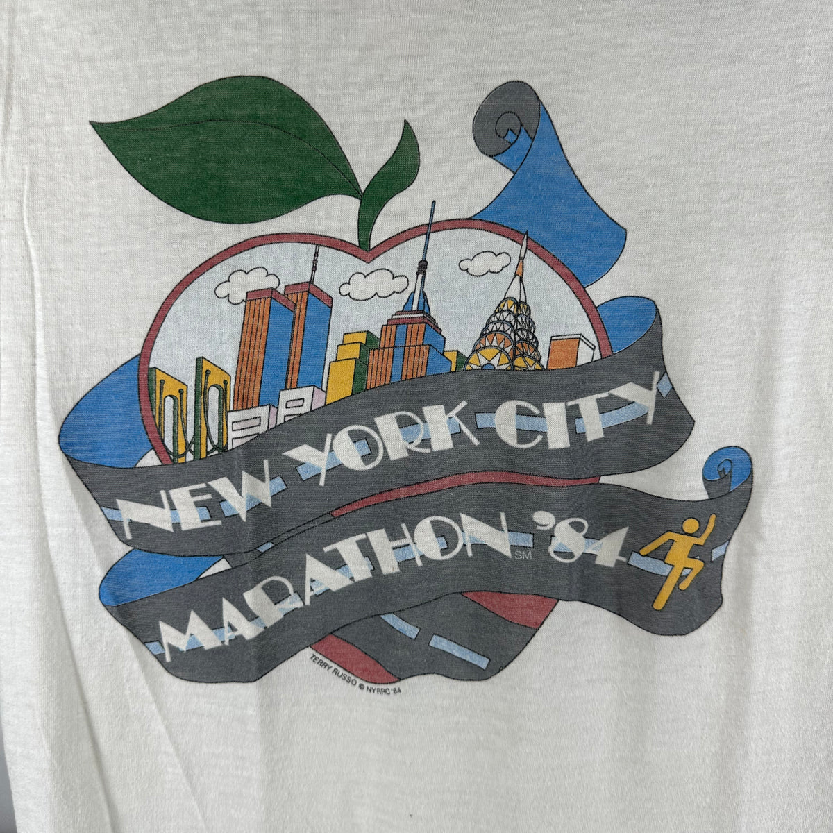 Vintage 1984 NYRRC New York City Marathon Running Graphic Single Stitch T-shirt